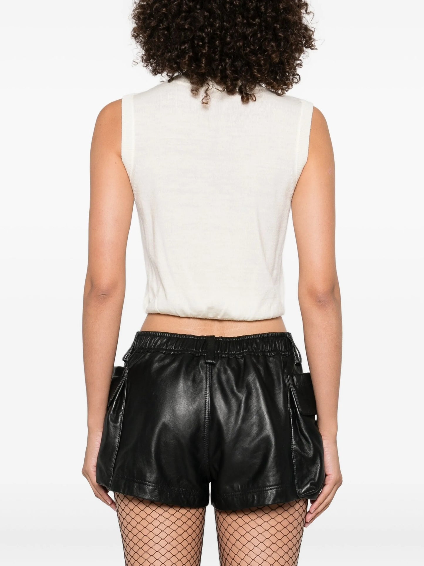 V-neck cropped vest
