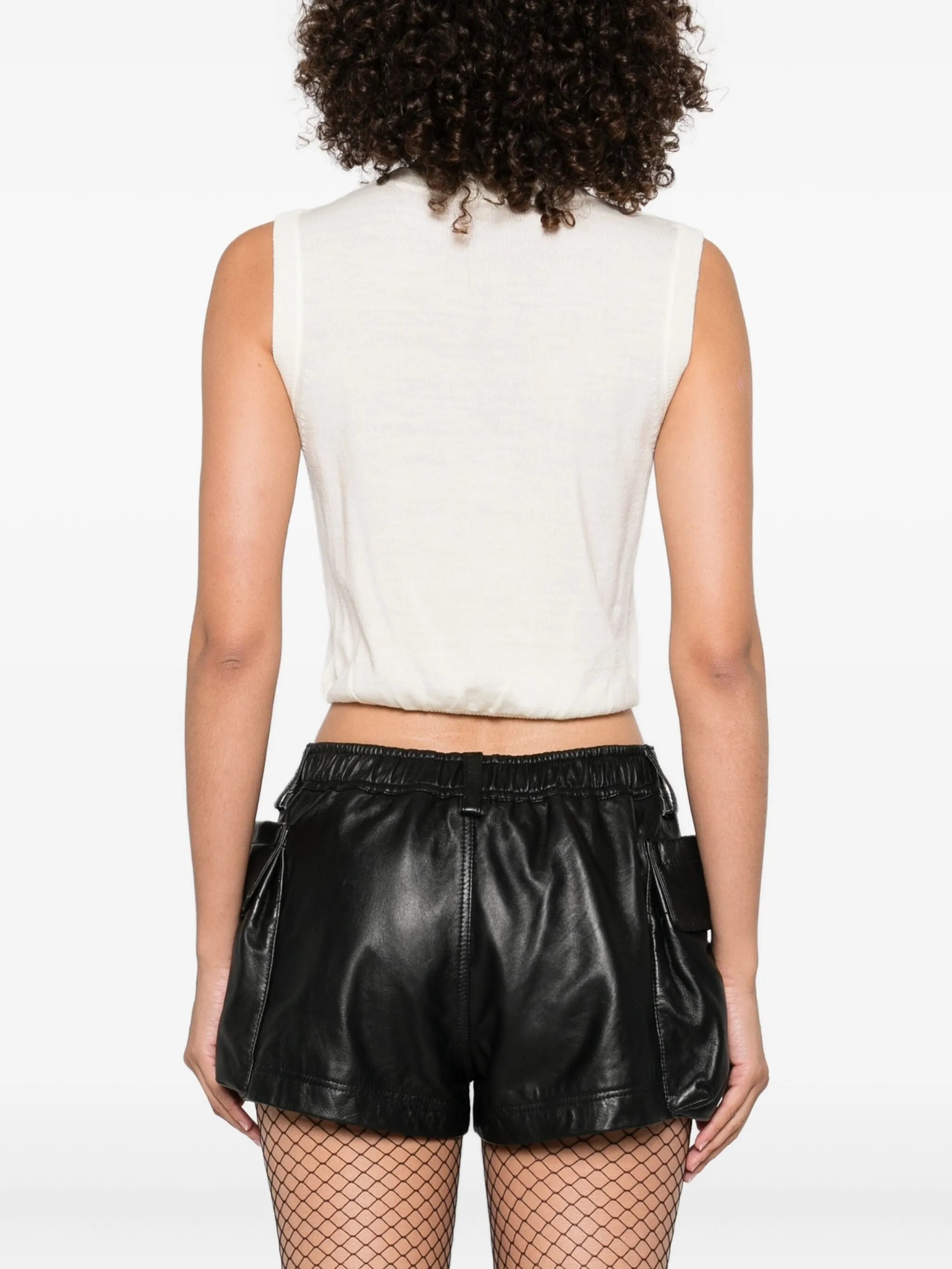 V-neck cropped vest