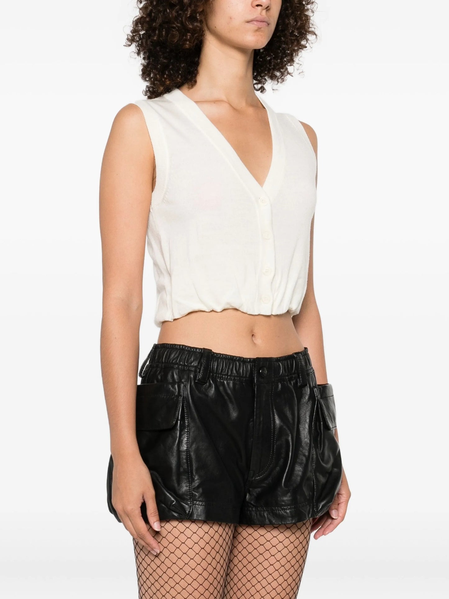 V-neck cropped vest