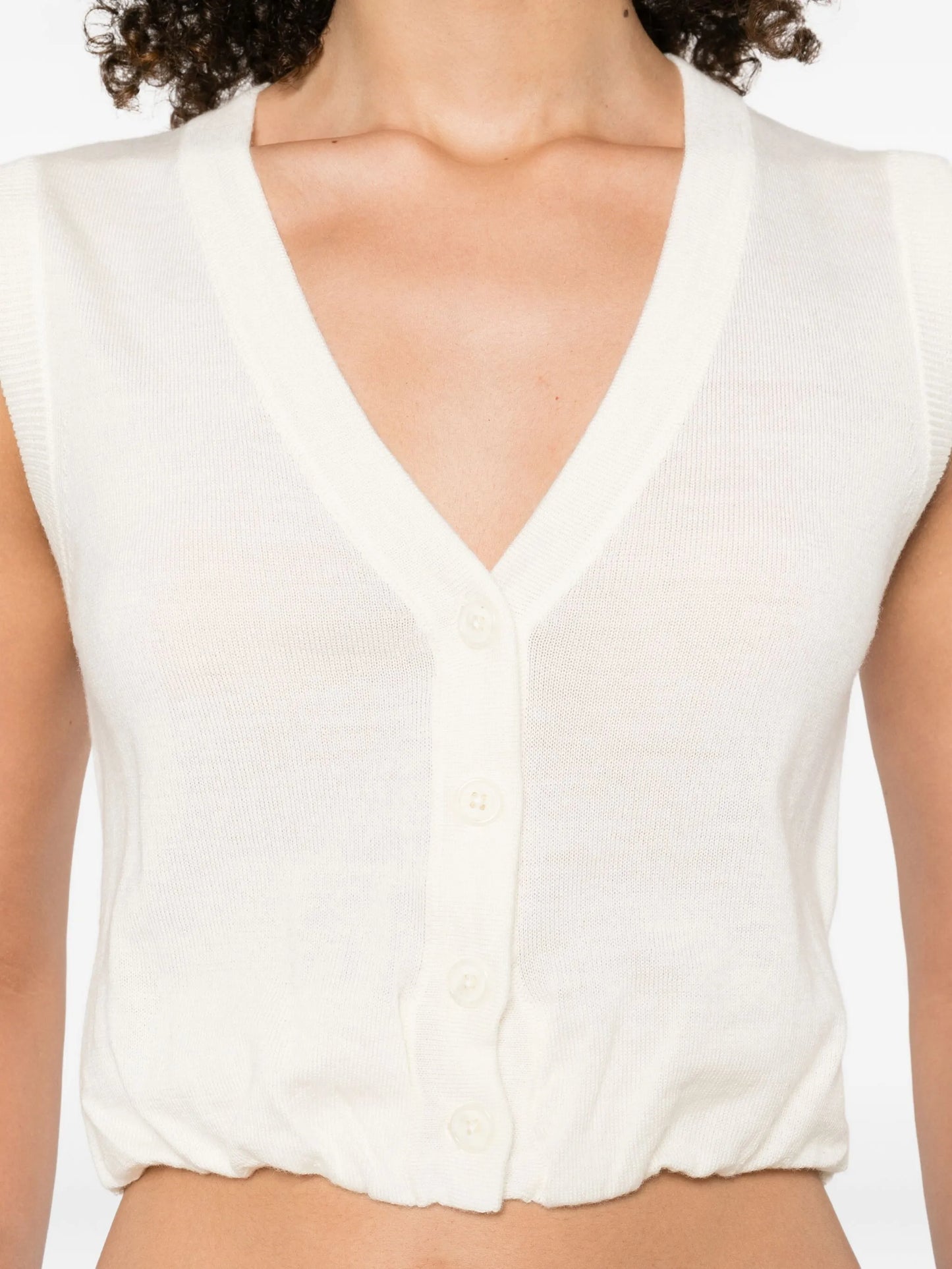 V-neck cropped vest