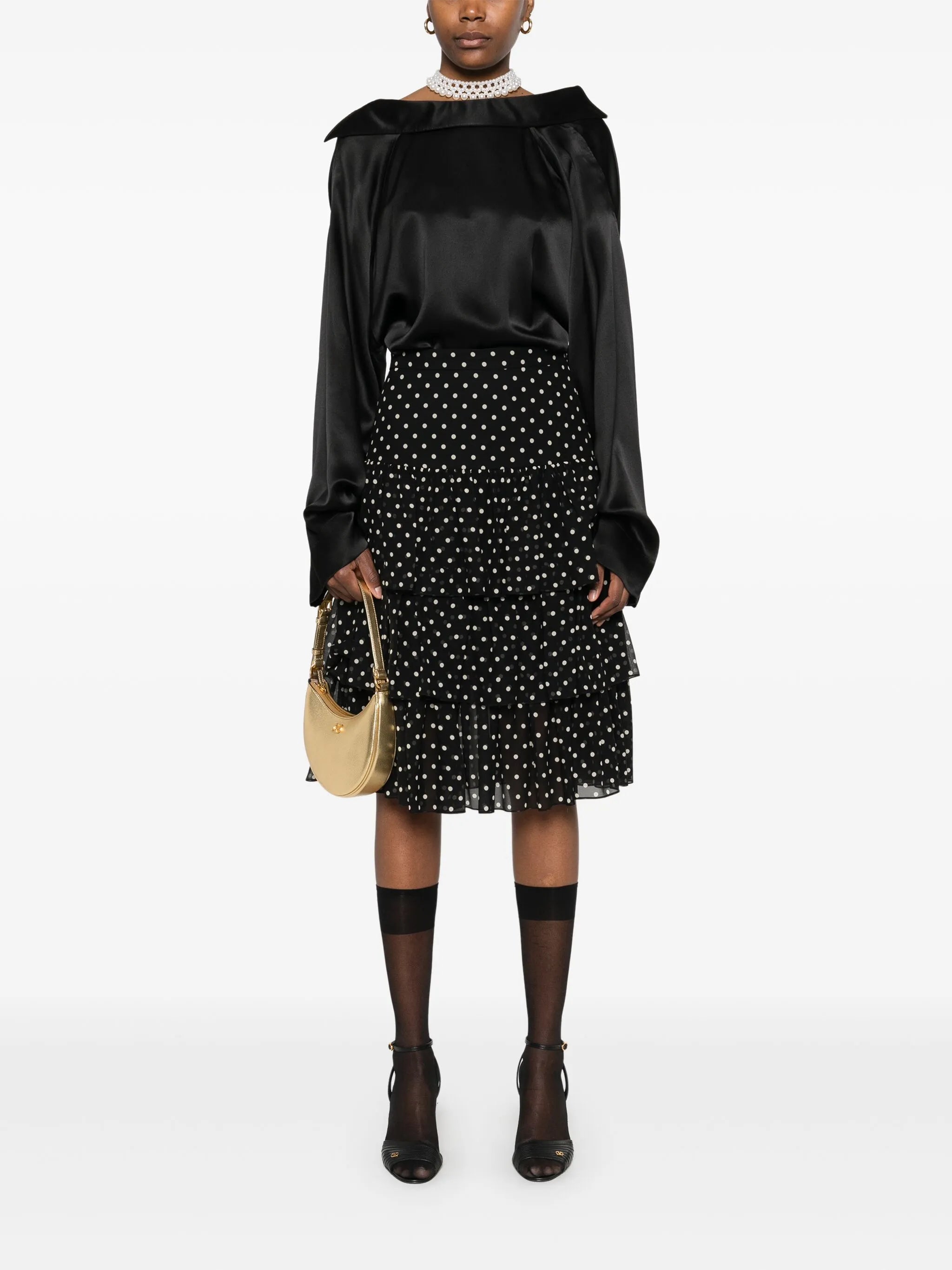 polka-dot mini skirt