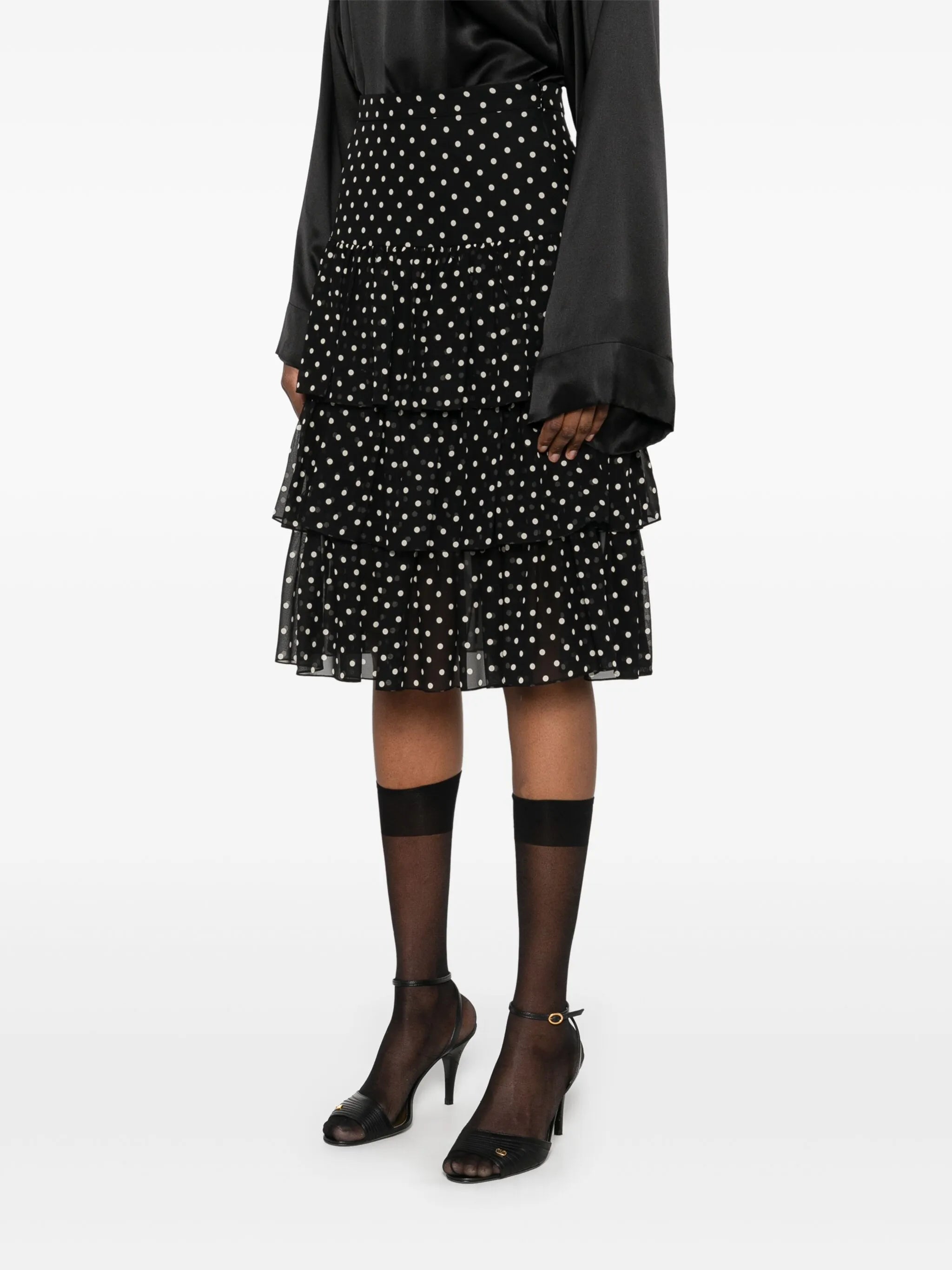 polka-dot mini skirt