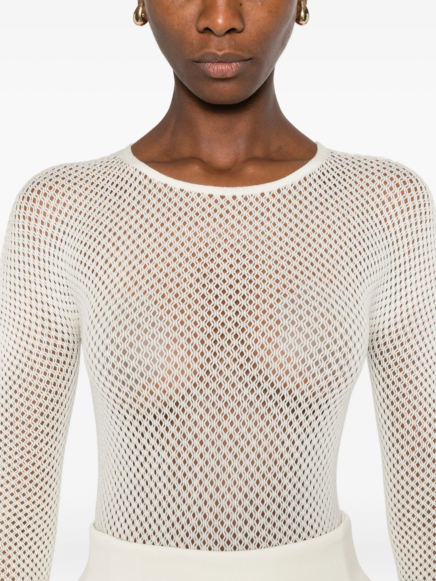 mesh-knit bodysuit