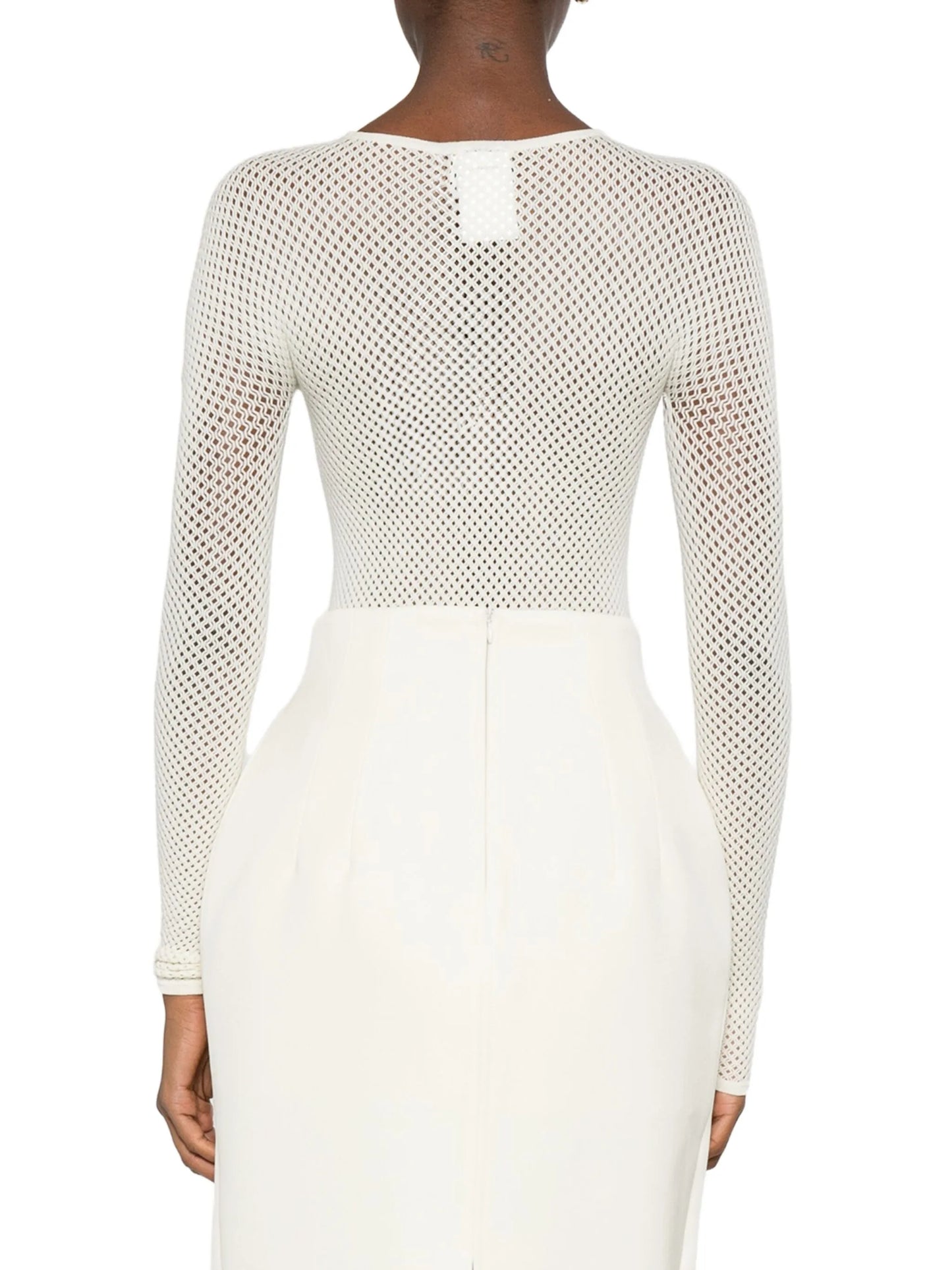 mesh-knit bodysuit