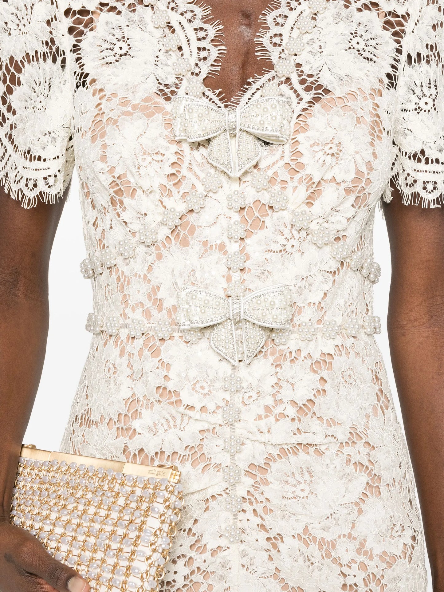fine-lace midi dress