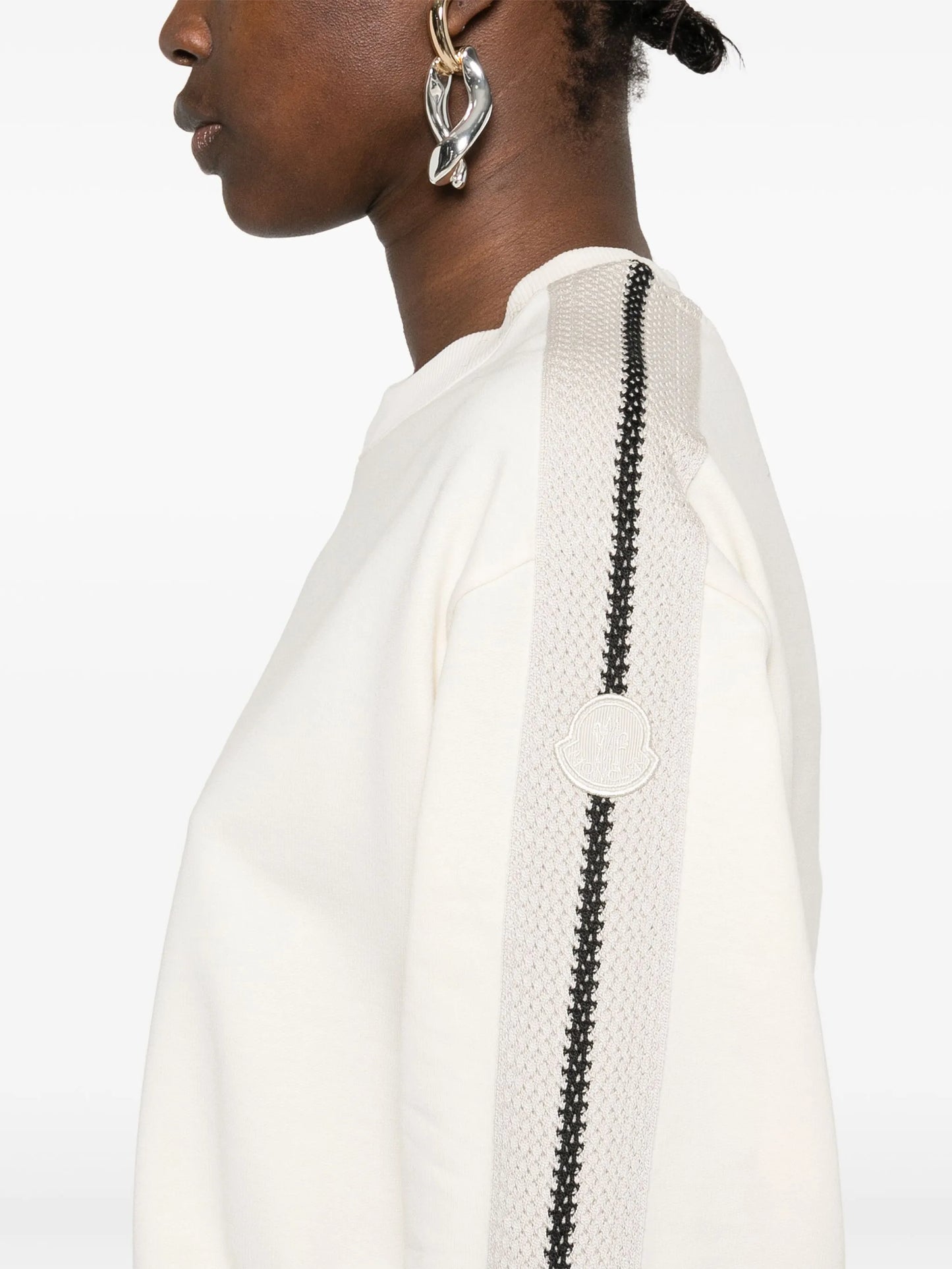knitted-trim sweatshirt