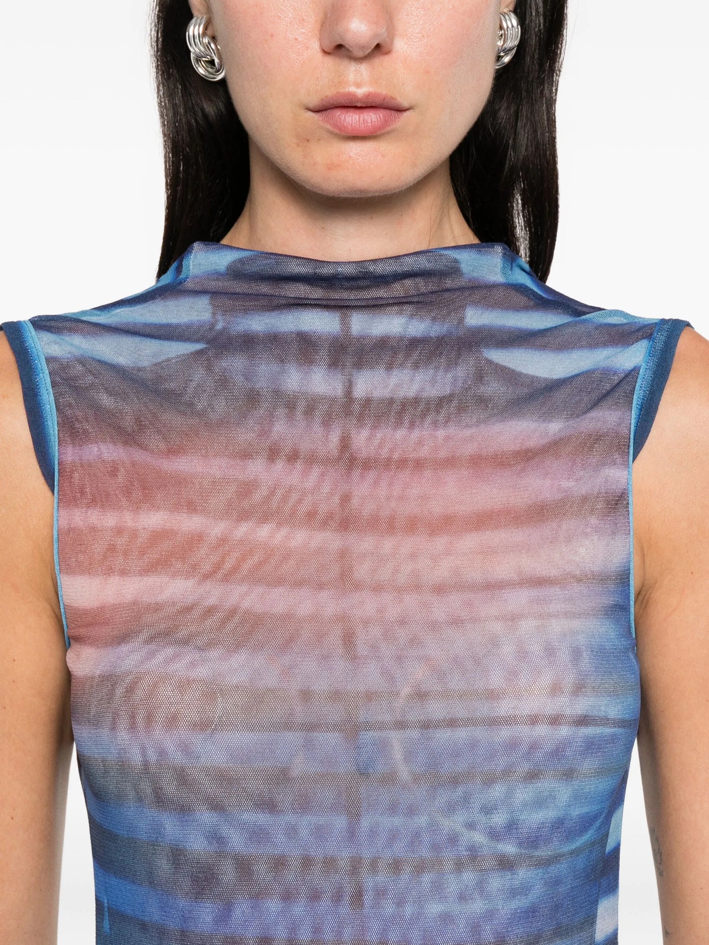 striped sleeveless dress