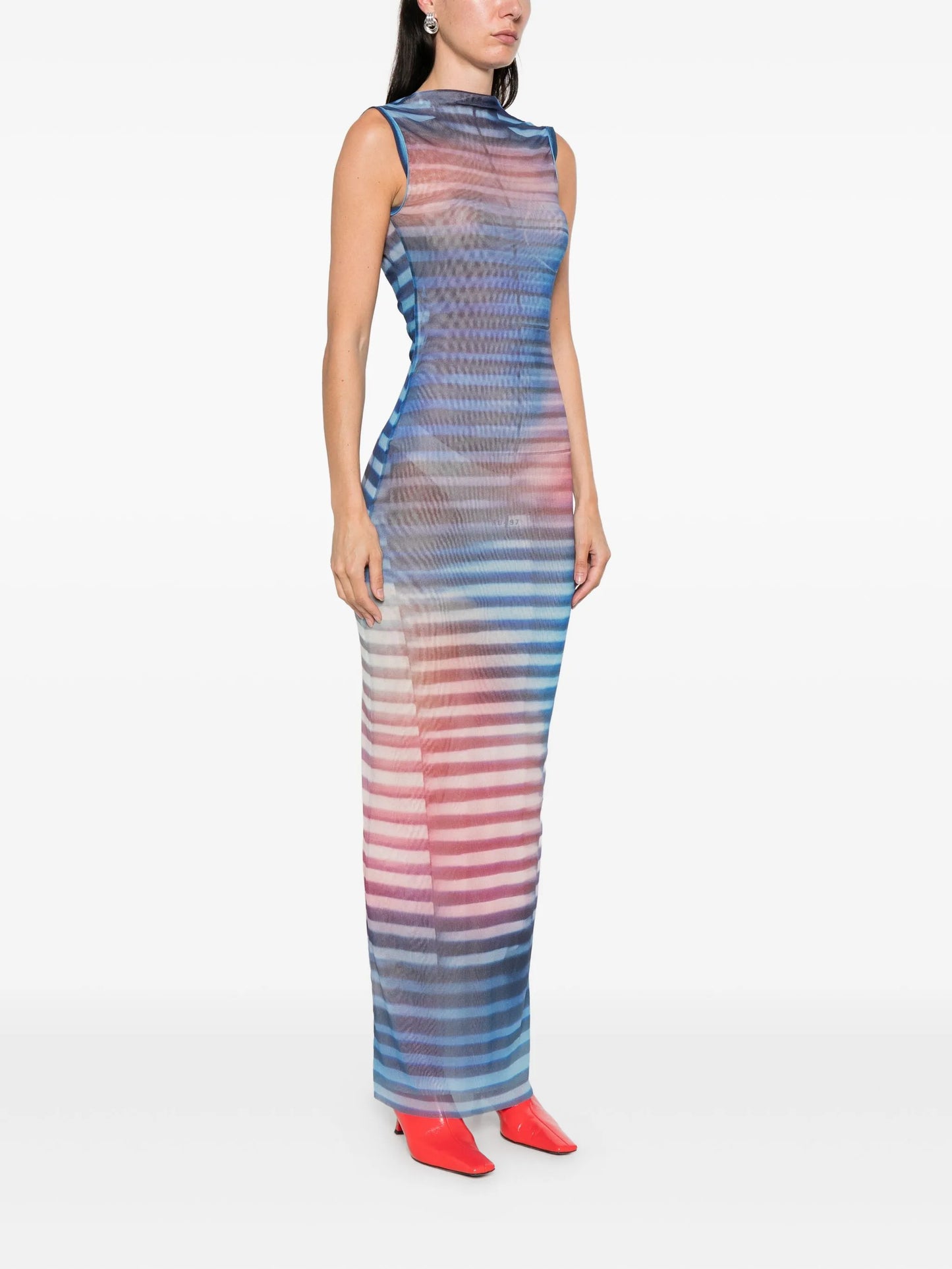 striped sleeveless dress