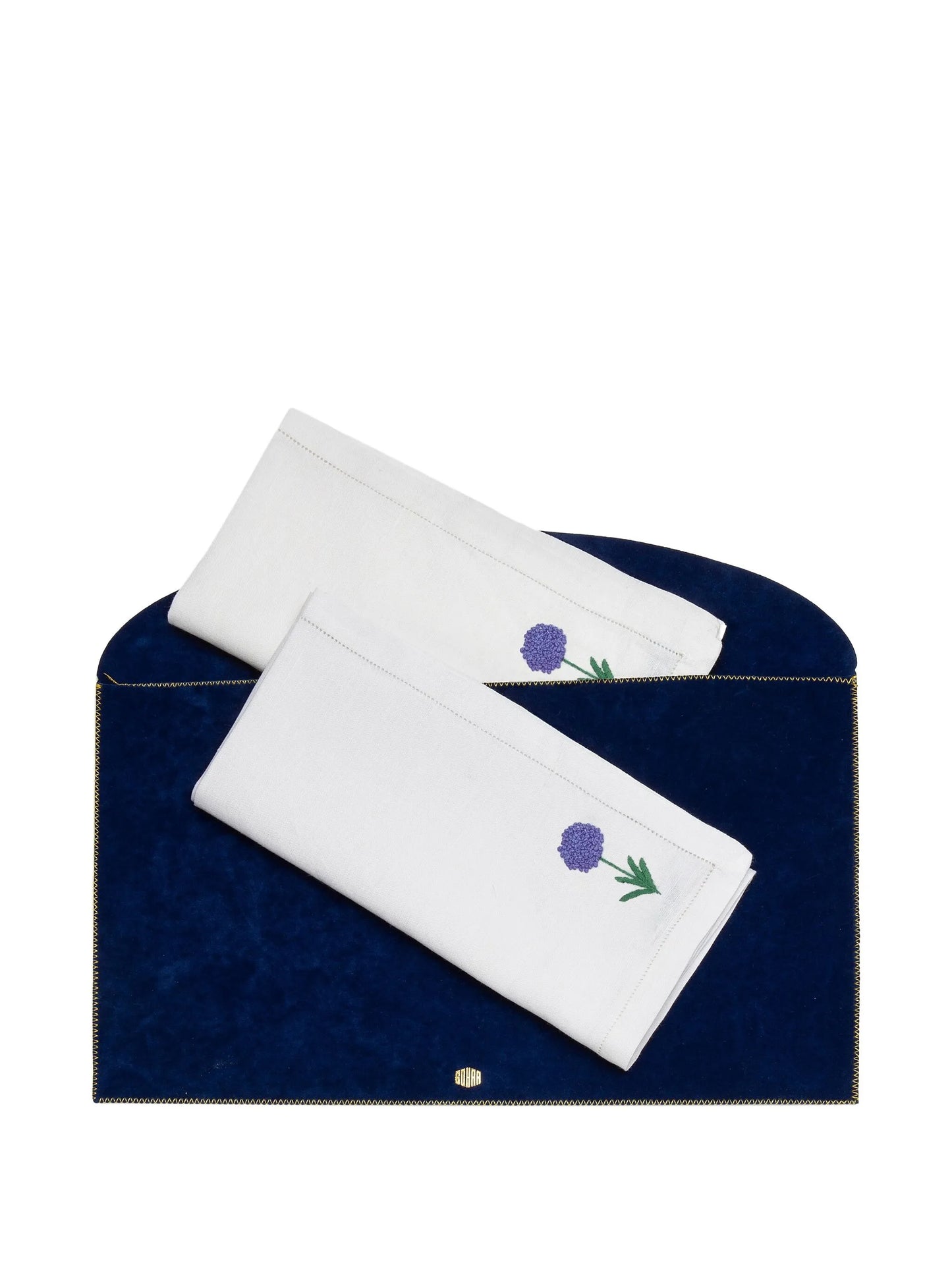 floral-embroidered napkins (set of two)