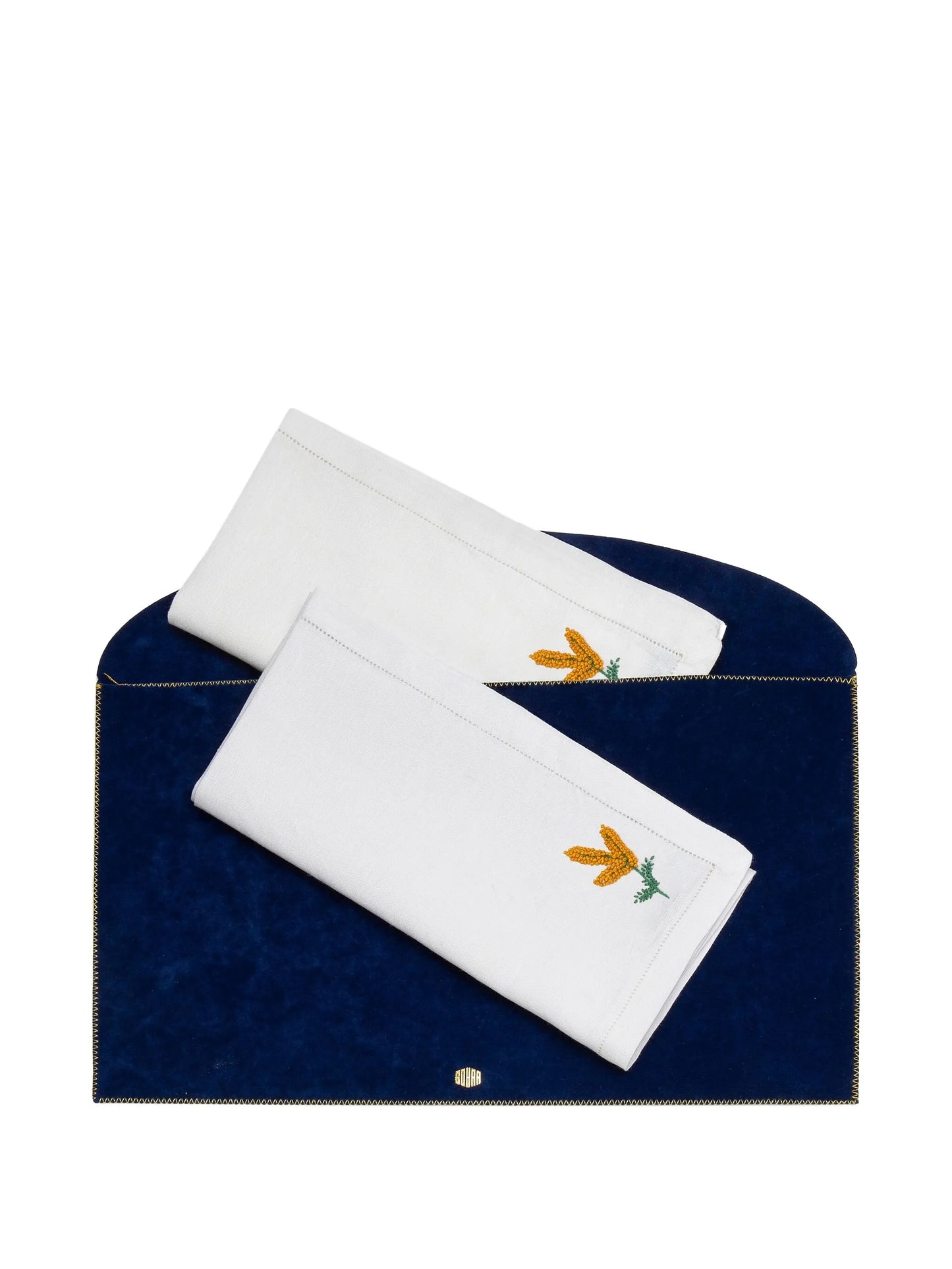 mimosa-embroidered napkins (set of two)