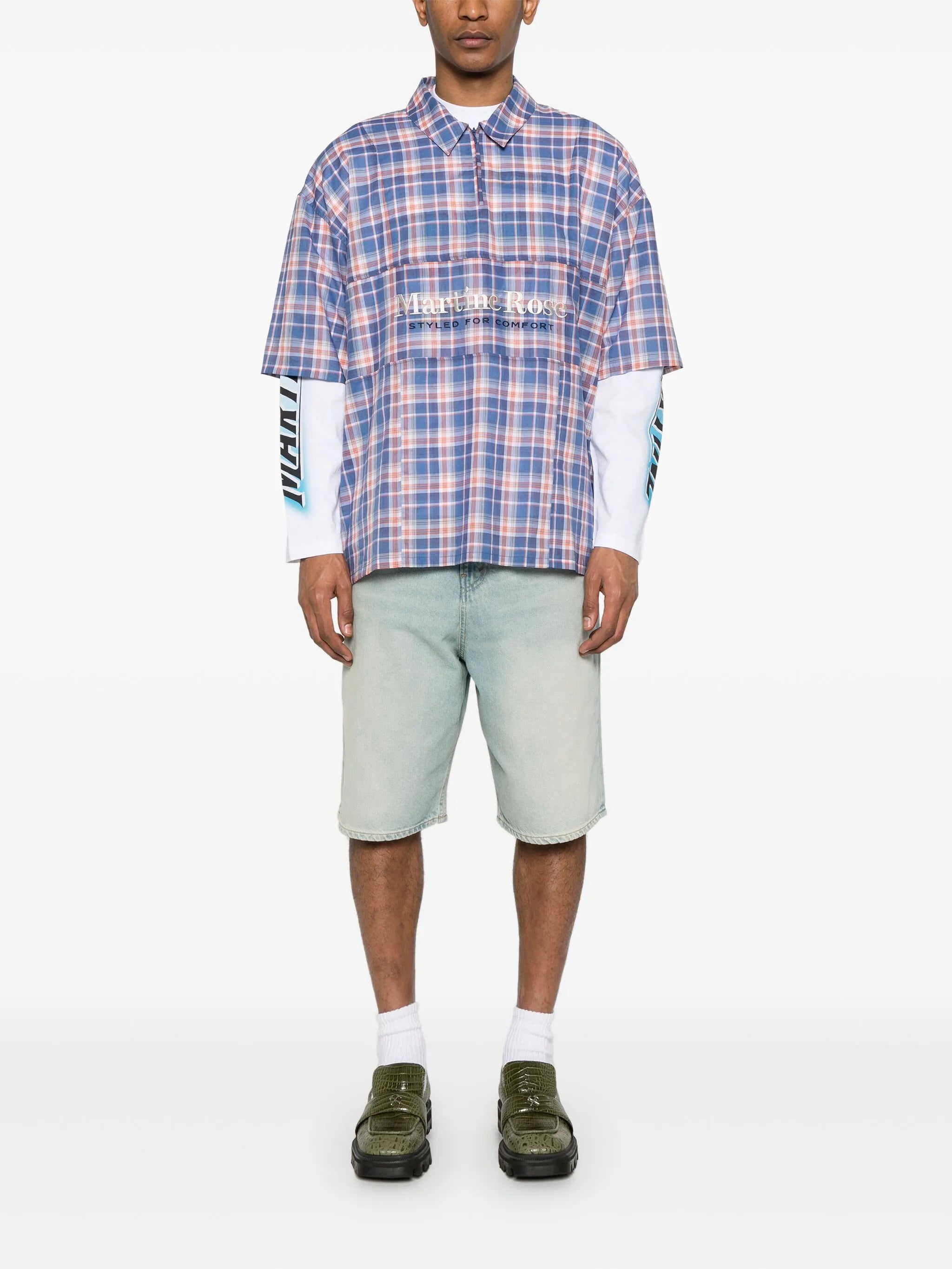 cotton checked polo shirt