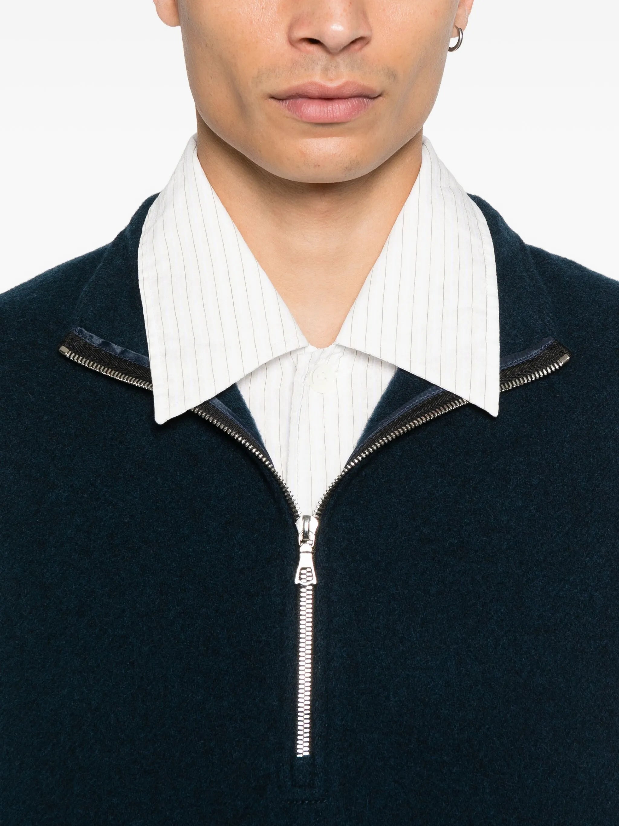 virgin wool zip-up gilet