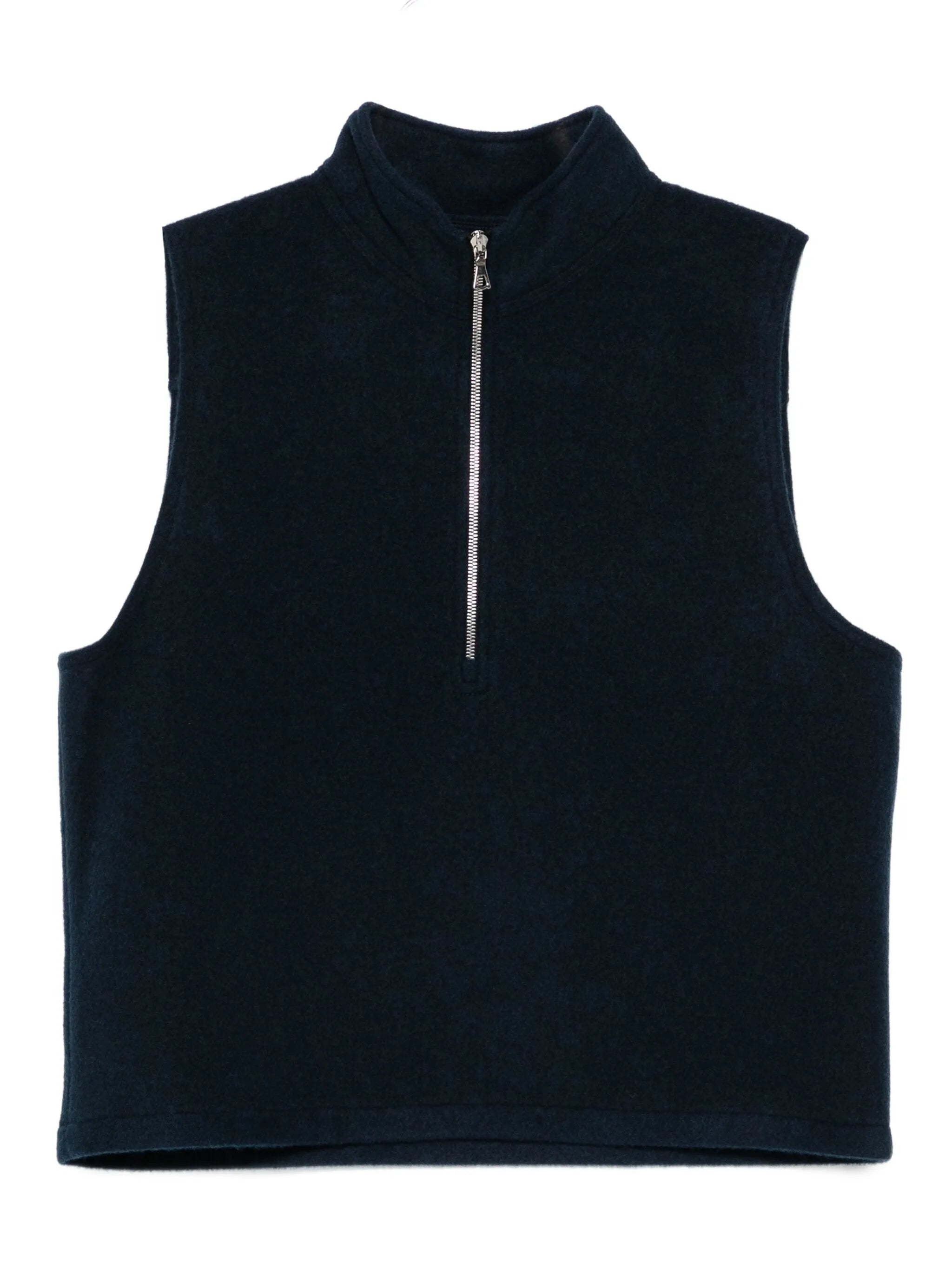 virgin wool zip-up gilet