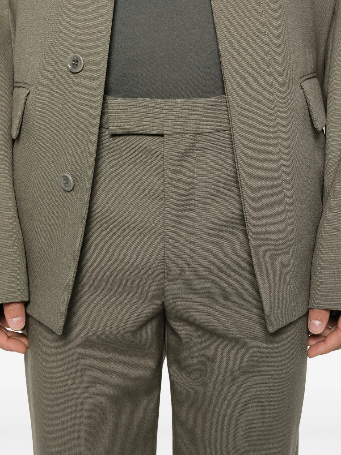 concealed-fastening wool trousers