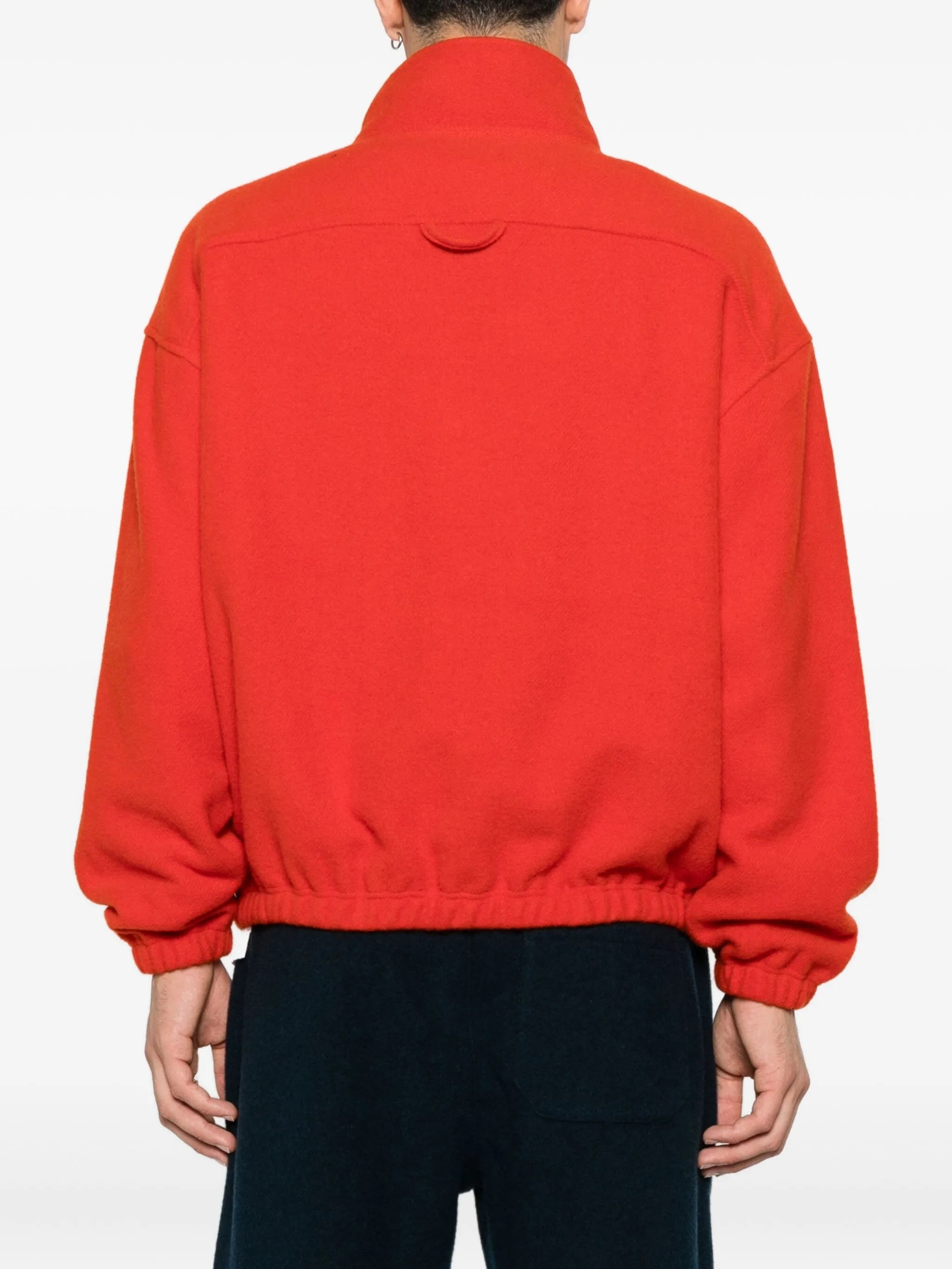 virgin wool zip-up sweater