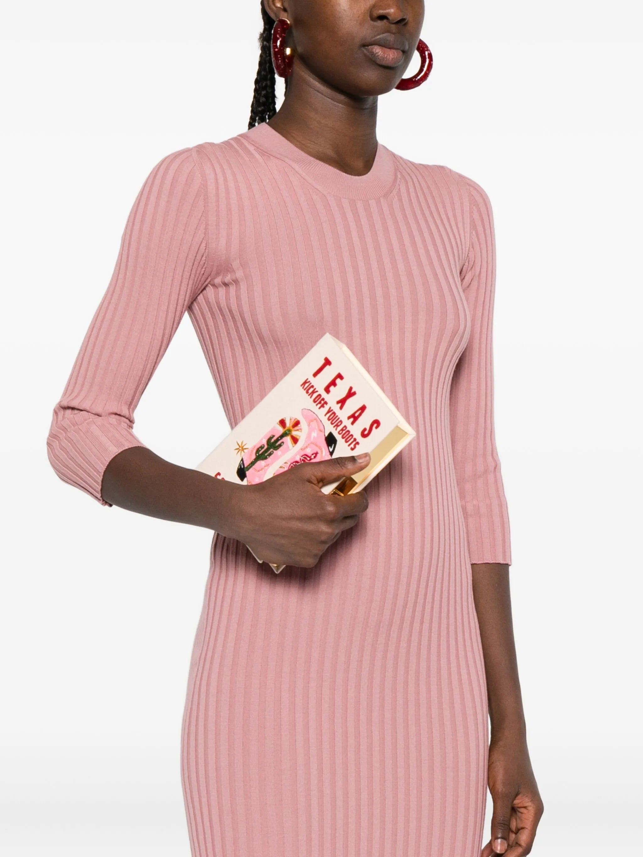 Kick Off Your Boots embroidered mini book clutch