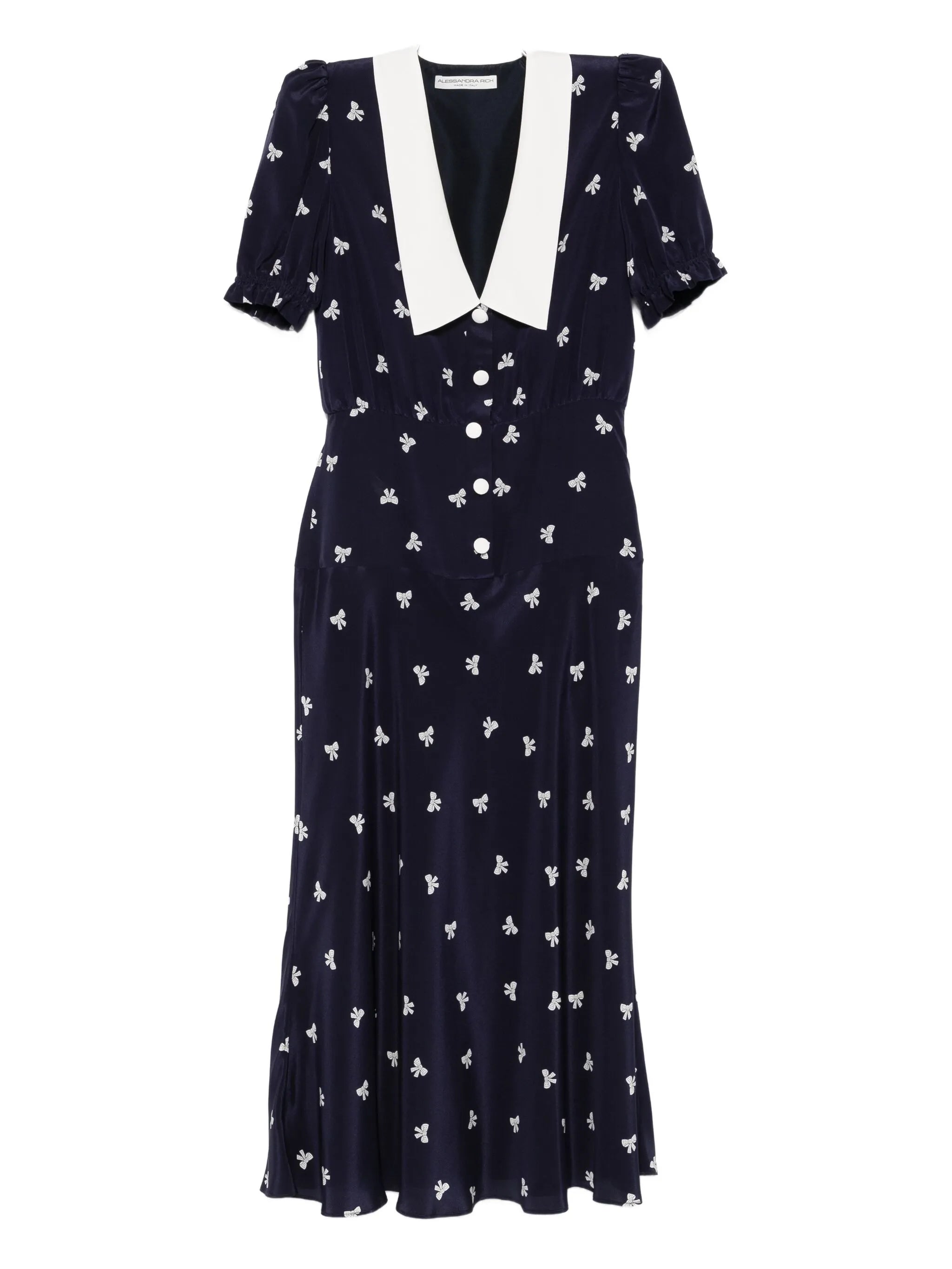 bow-print midi dress