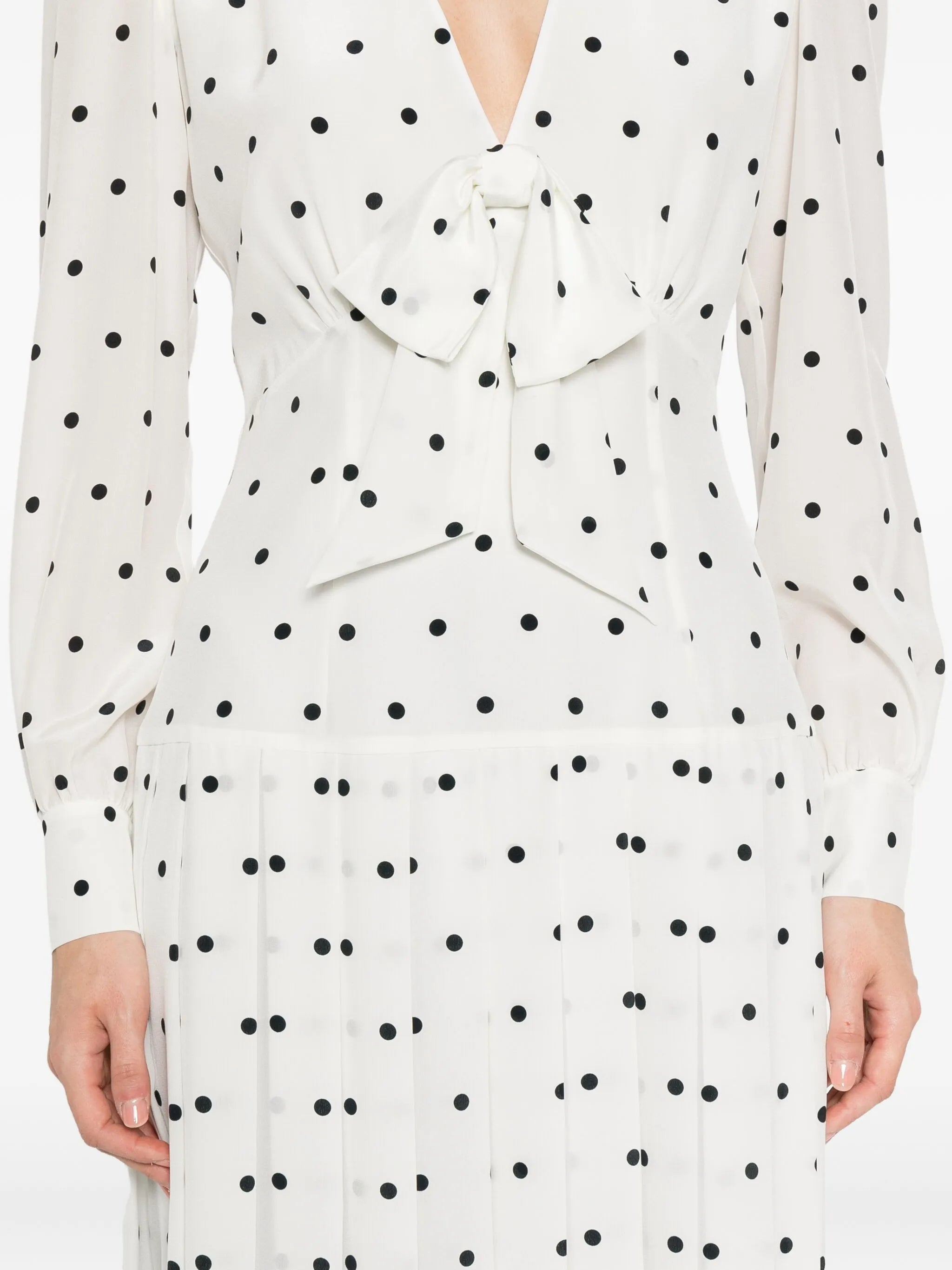 polka-dot midi dress