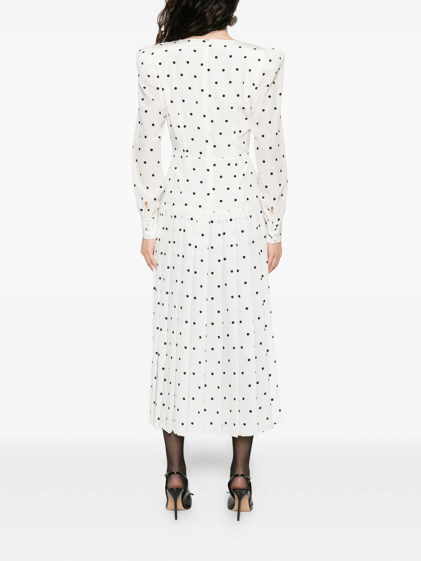 polka-dot midi dress