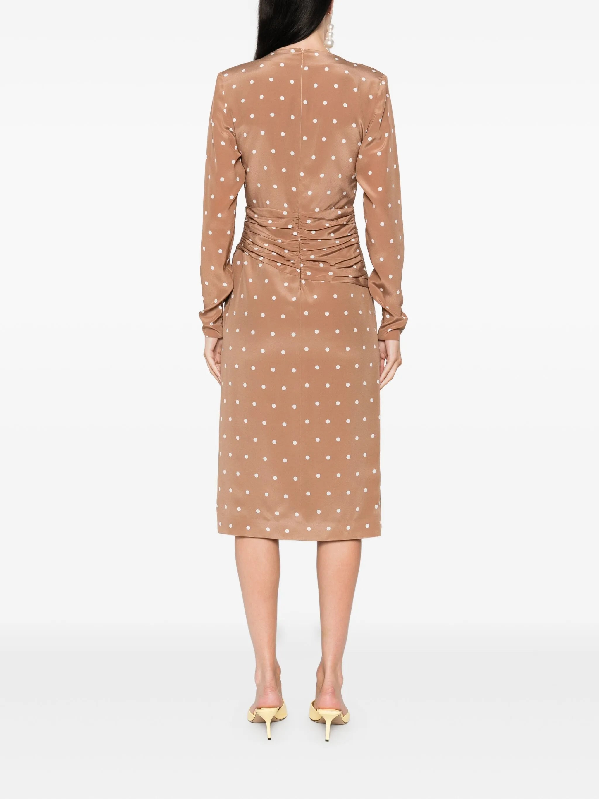 polka dot-print midi dress