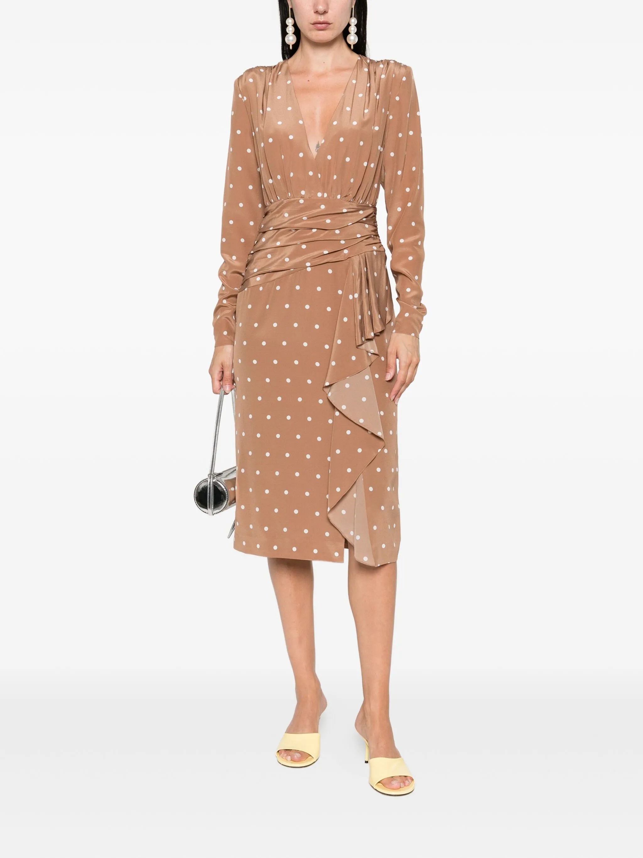 polka dot-print midi dress