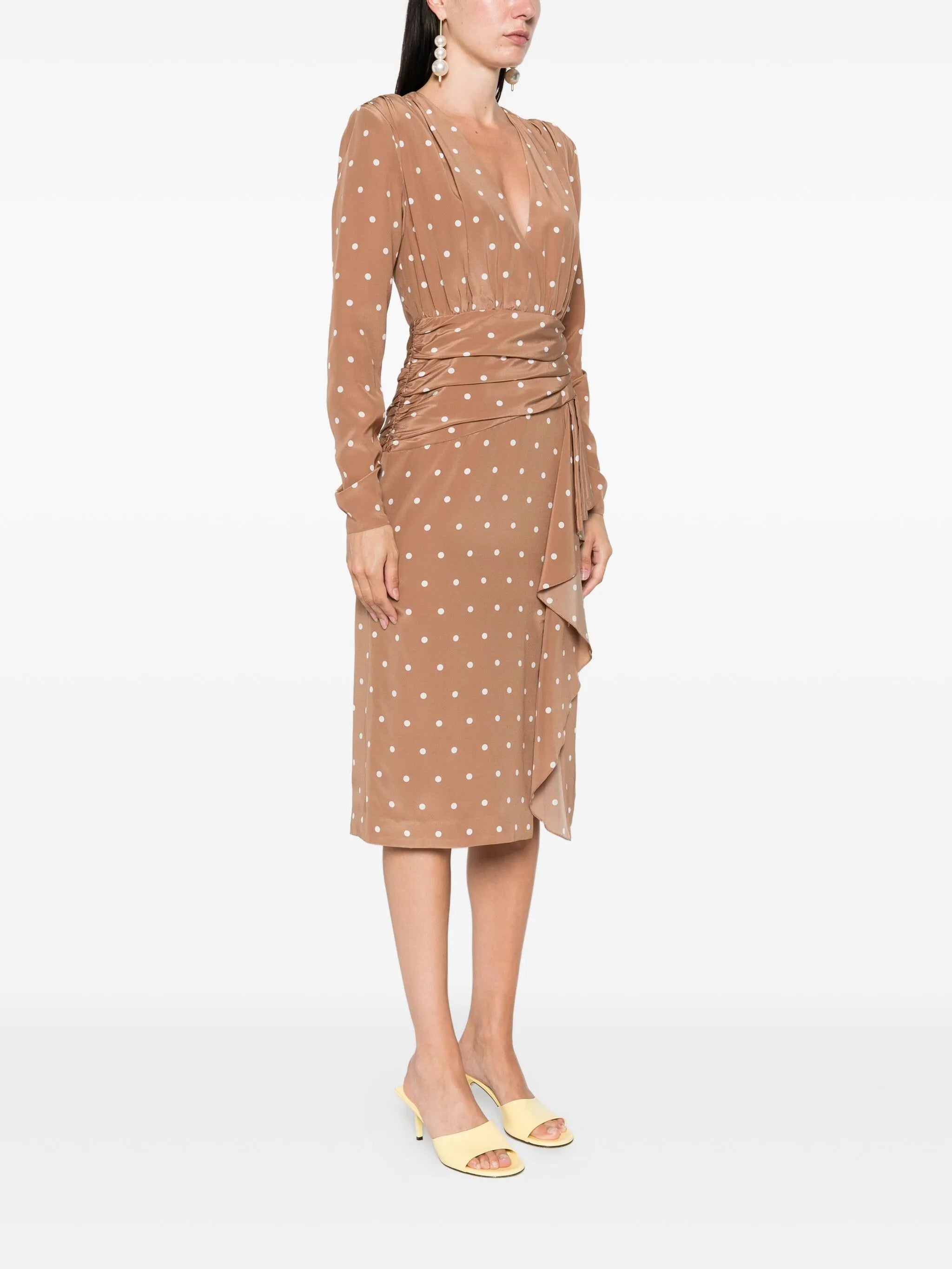polka dot-print midi dress