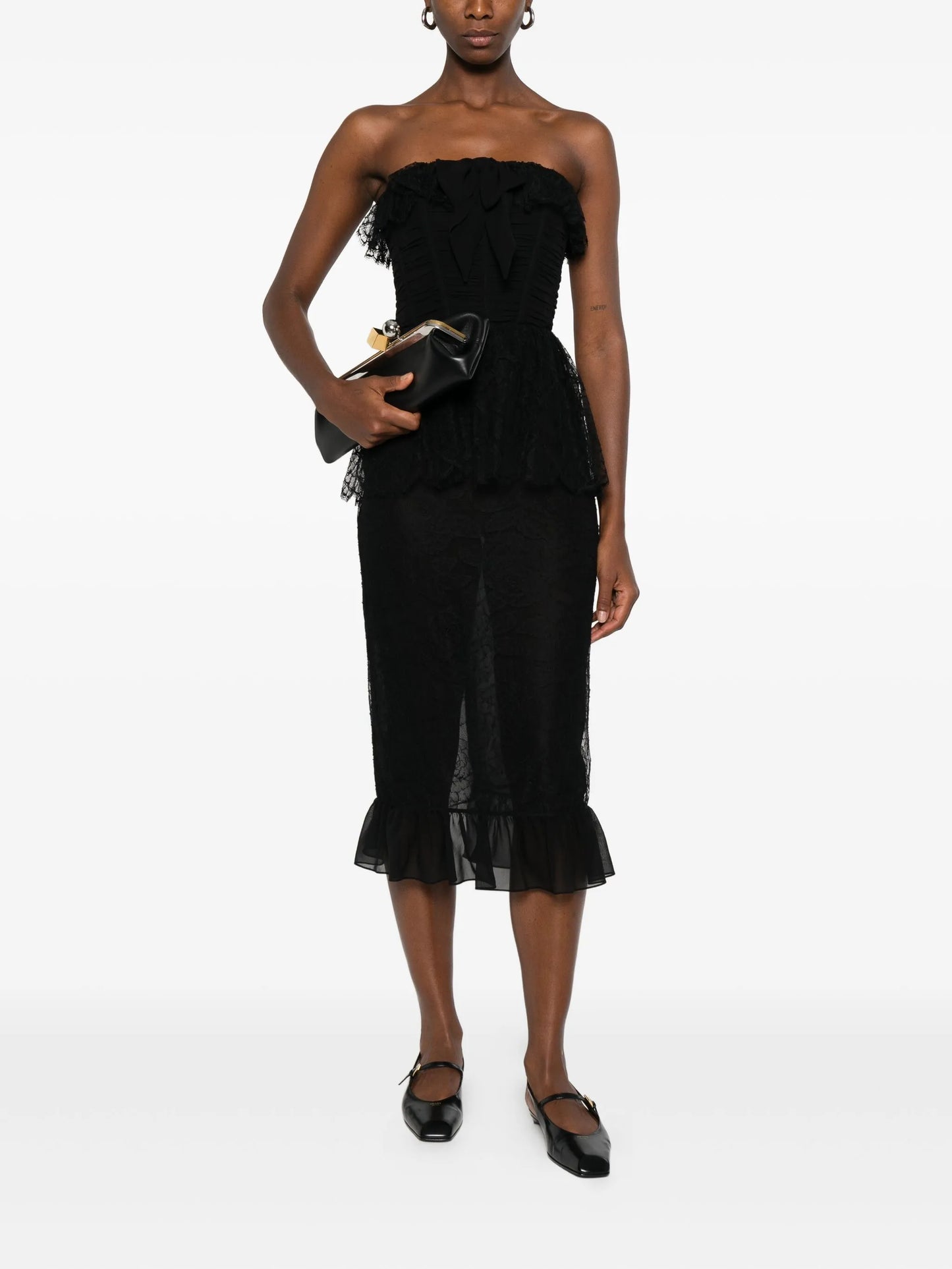 bow-lace ruffled dress