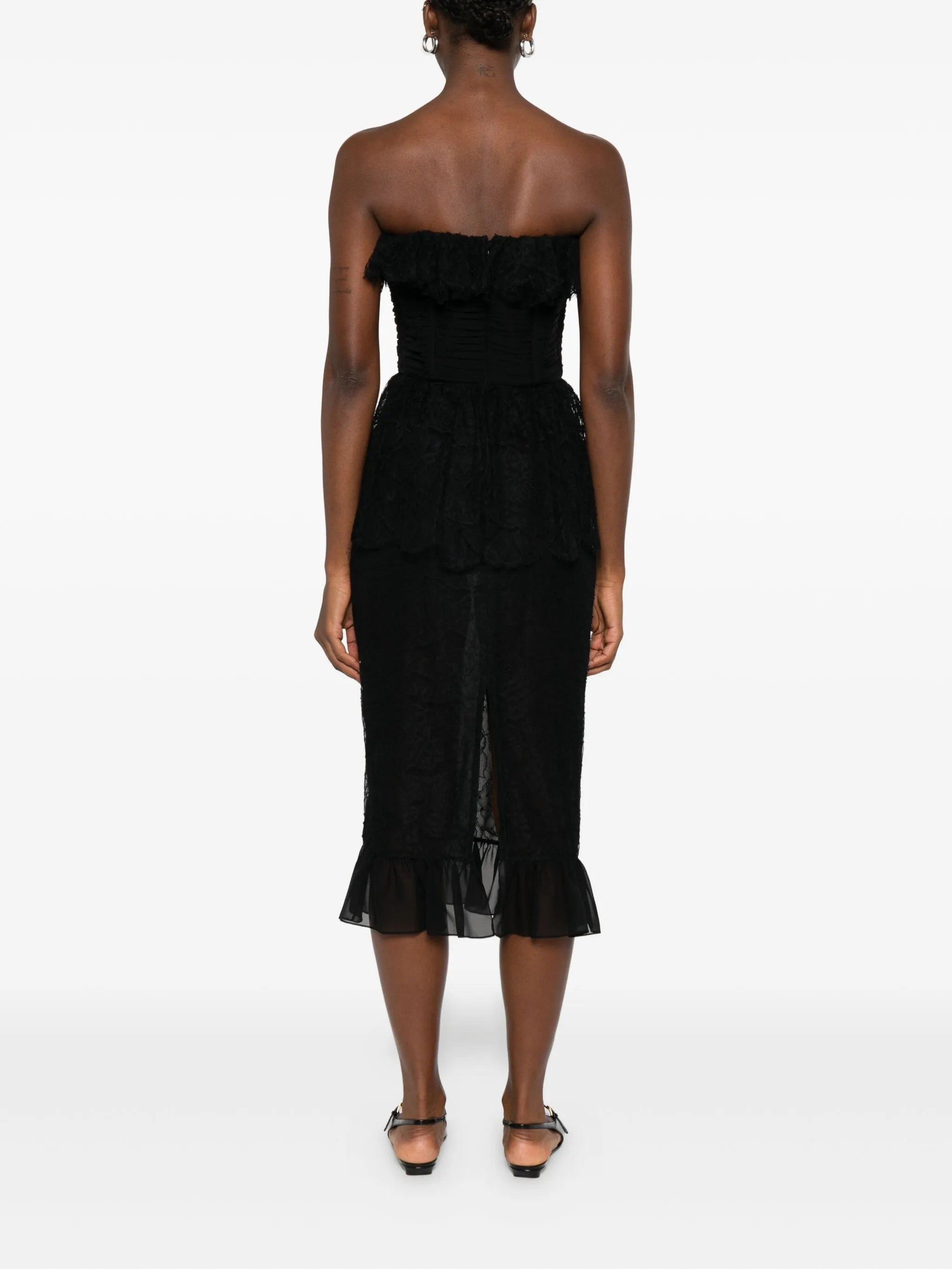 bow-lace ruffled dress