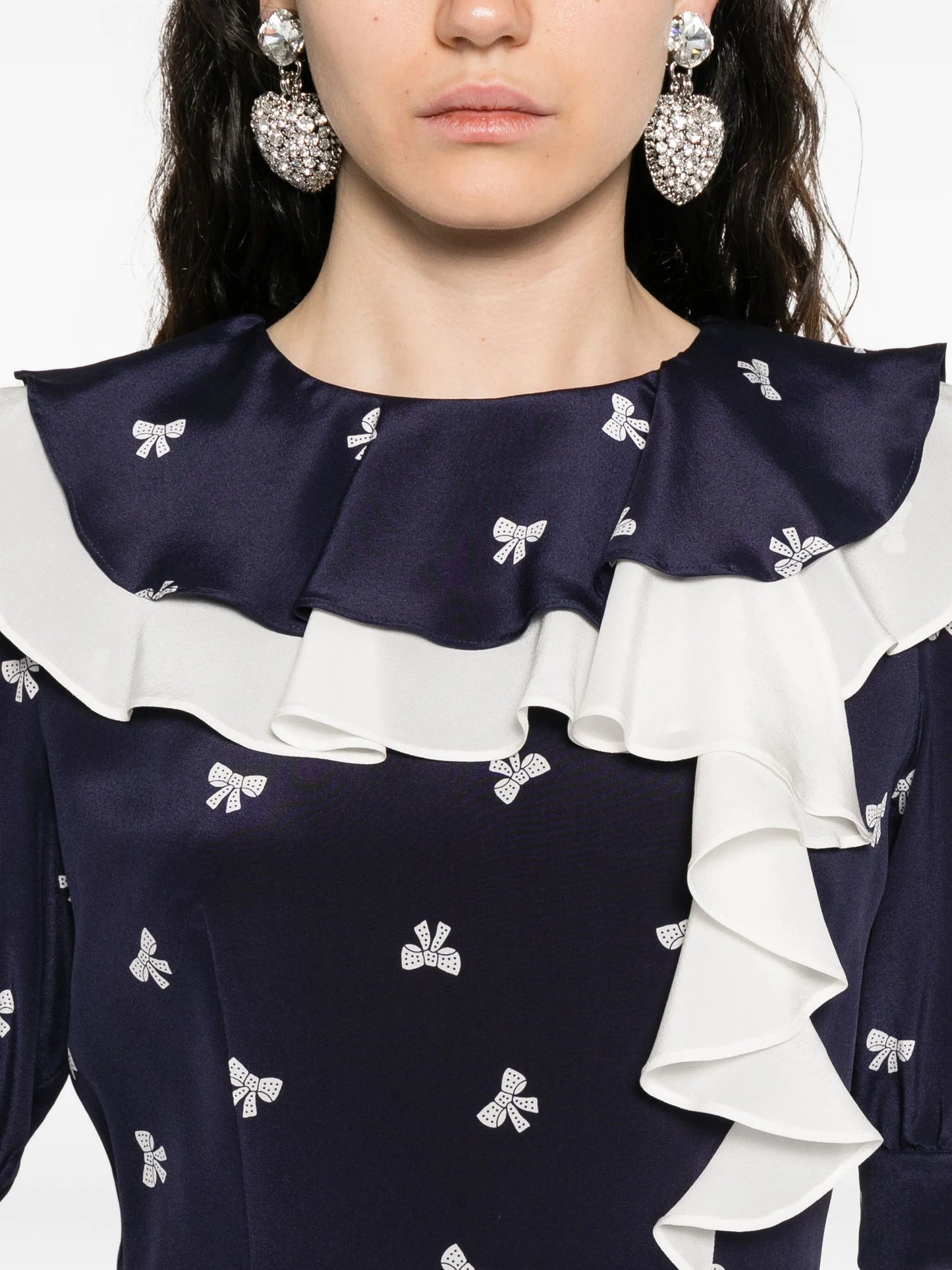 bow-print mini dress