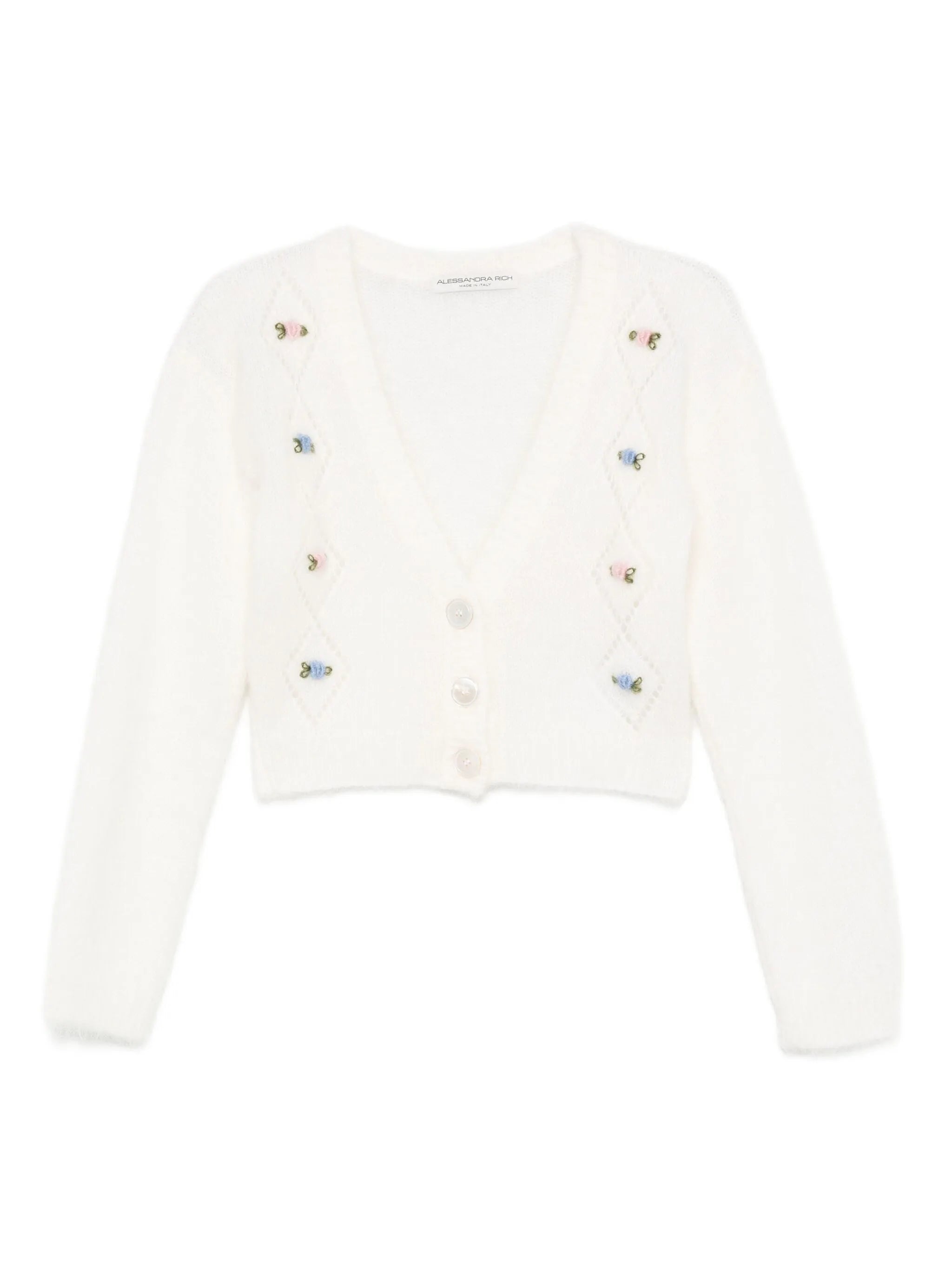 floral-embroidered cardigan