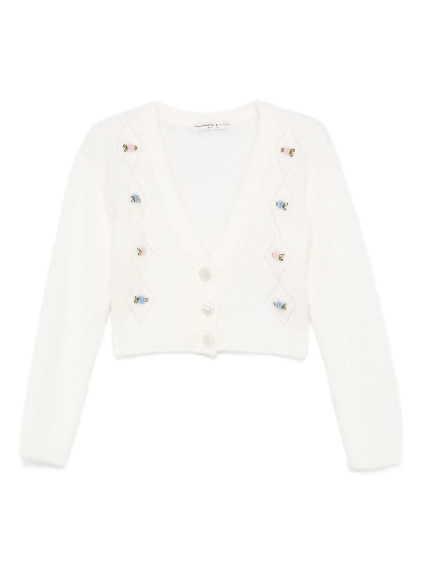 floral-embroidered cardigan