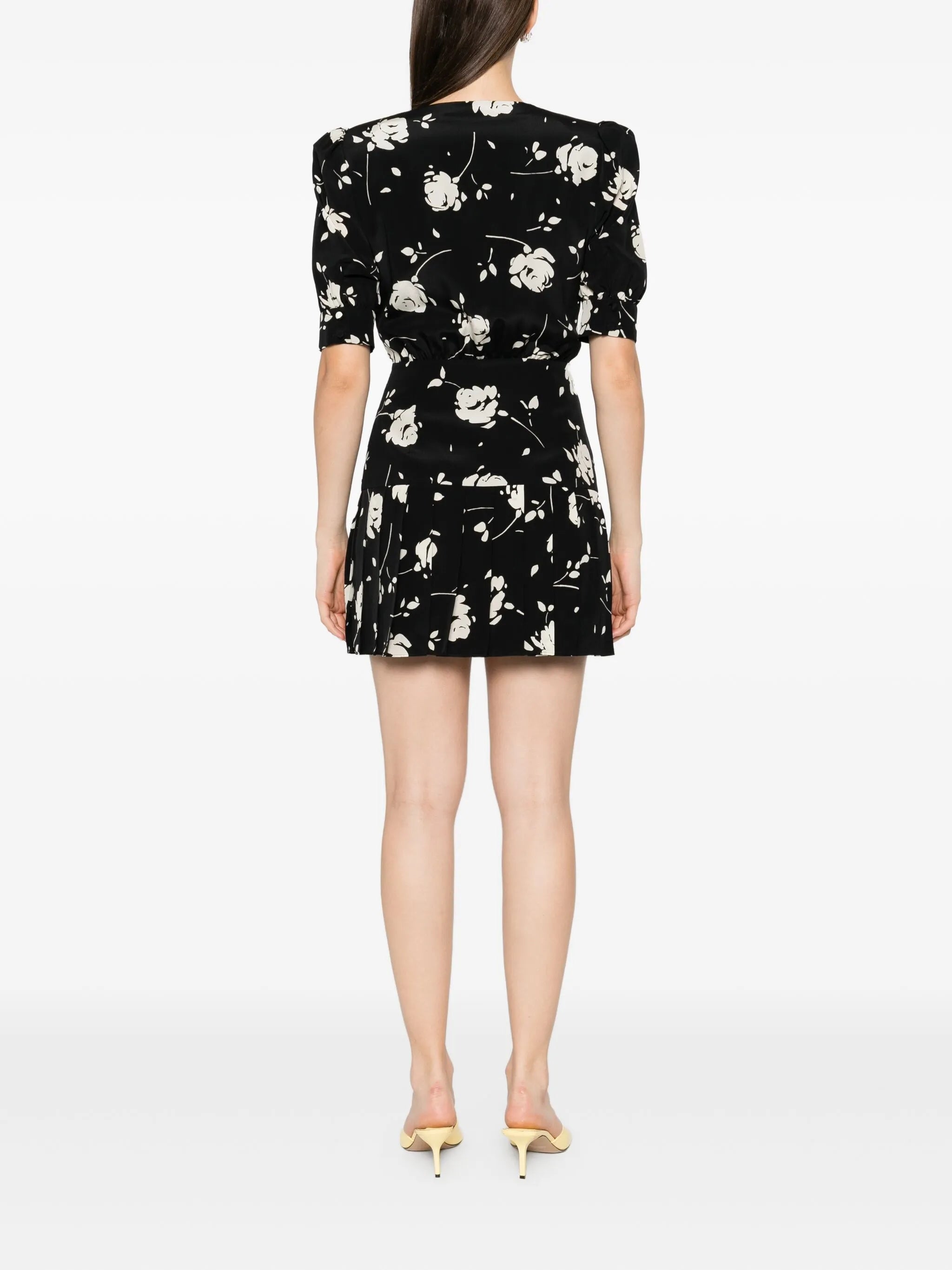 rose-print mini dress