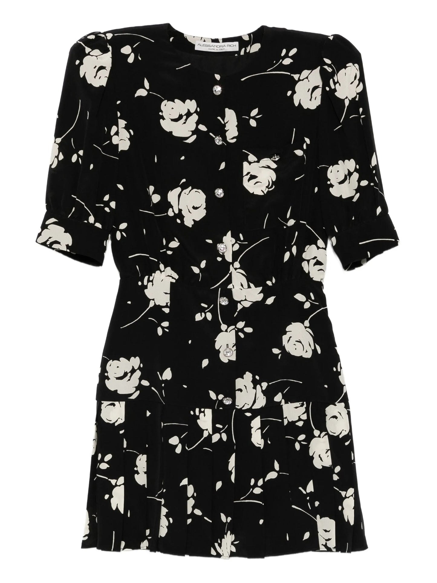 rose-print mini dress