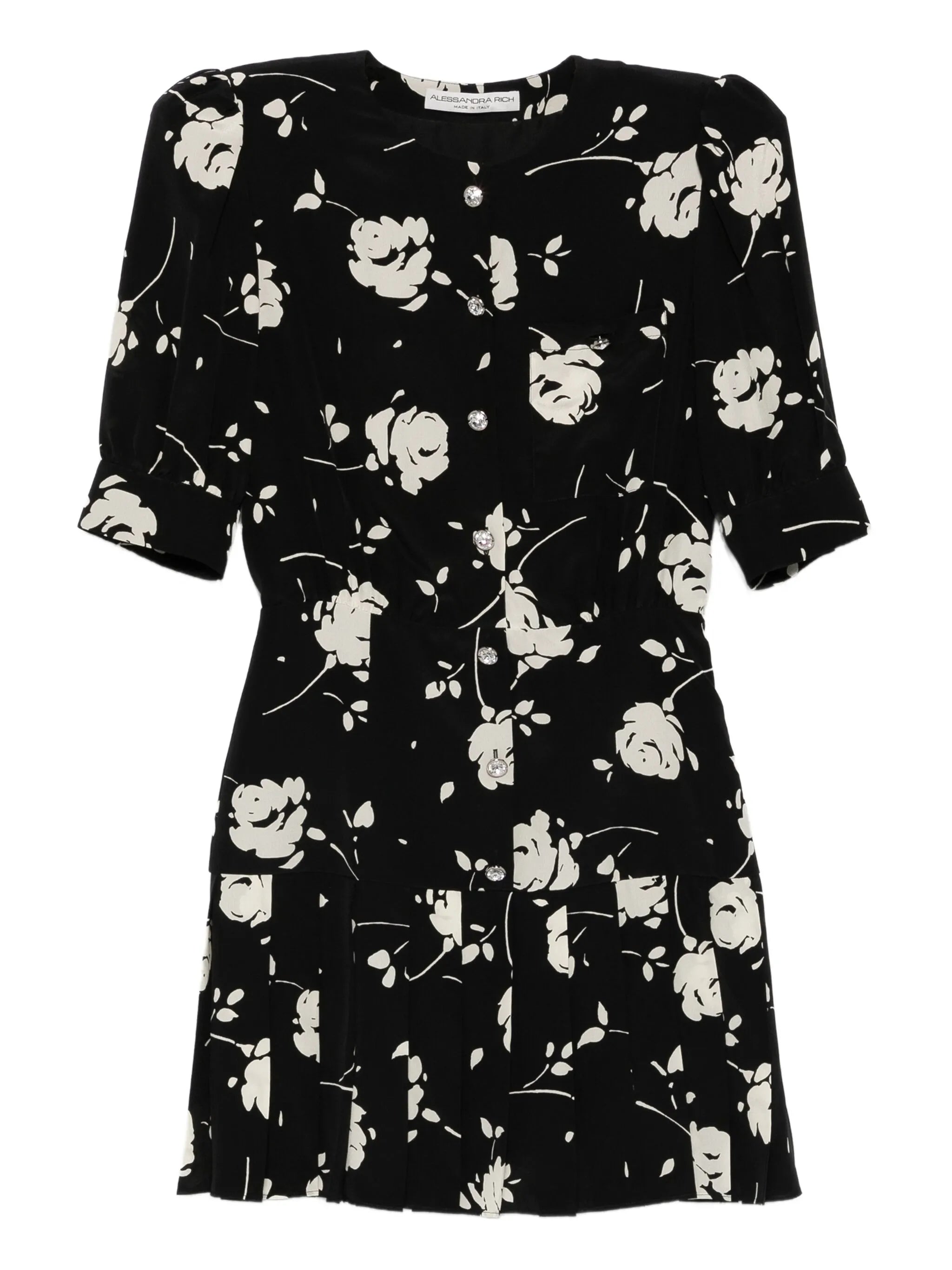 rose-print mini dress