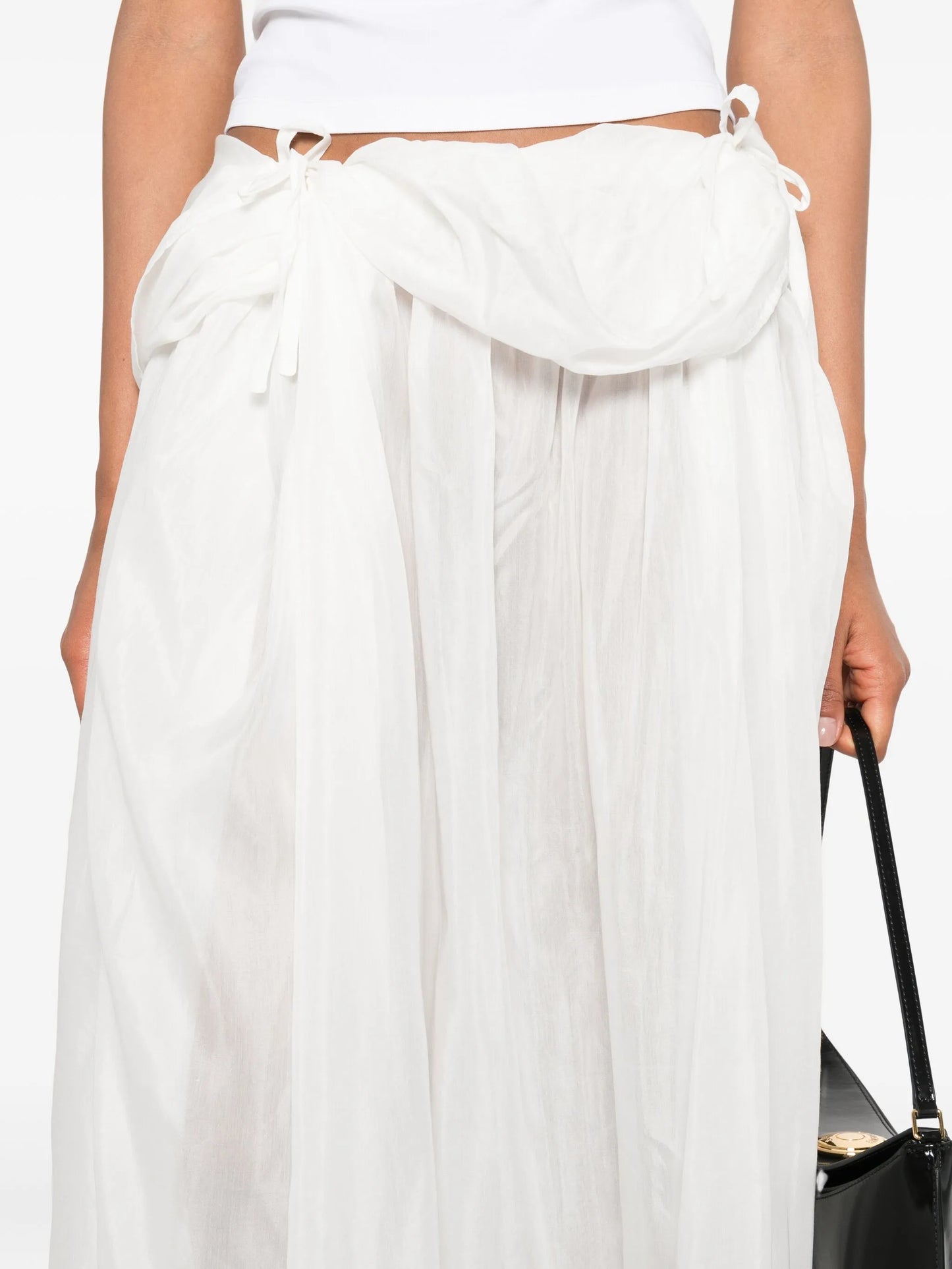 silk-voile pleated skirt