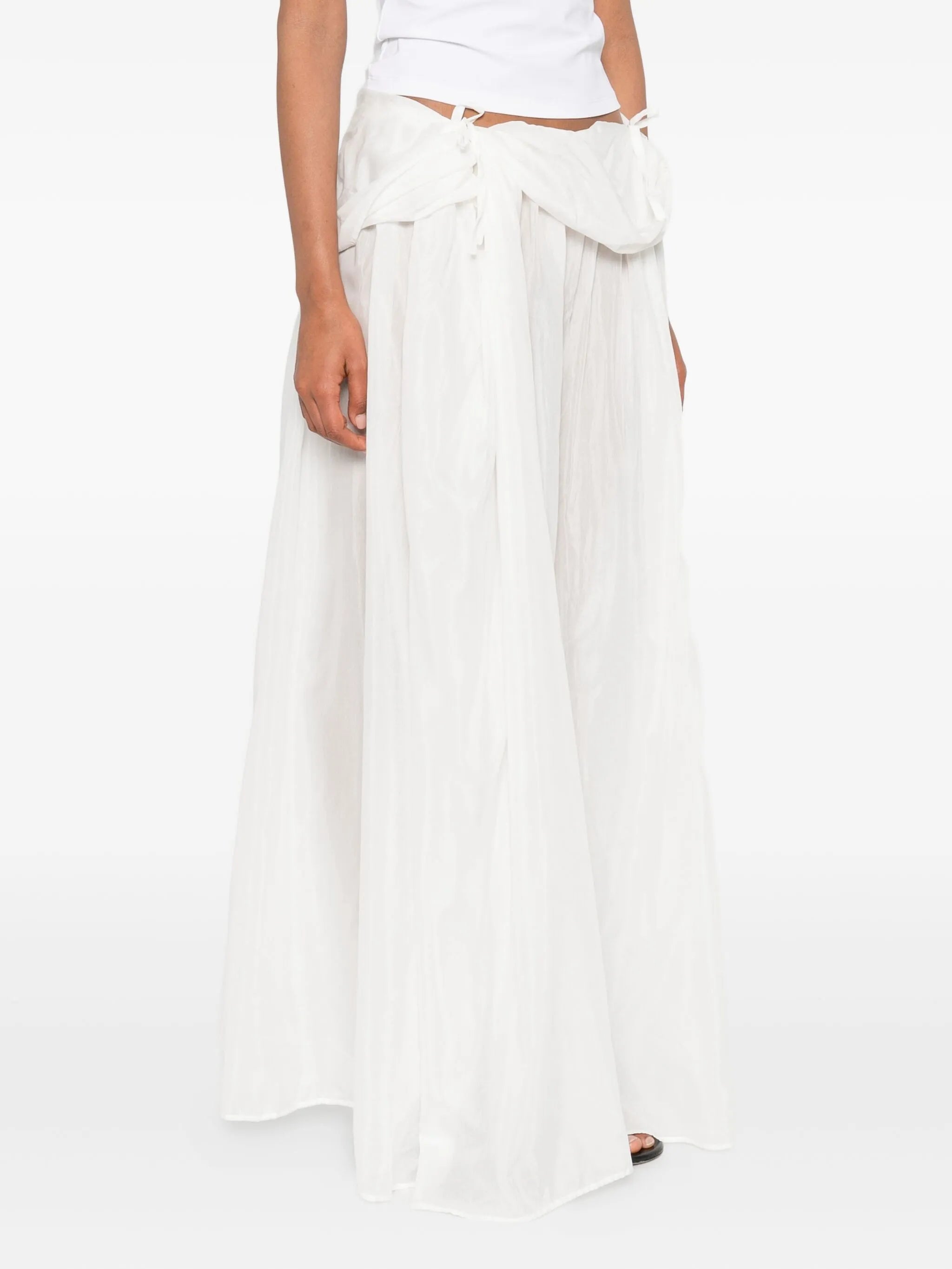 silk-voile pleated skirt