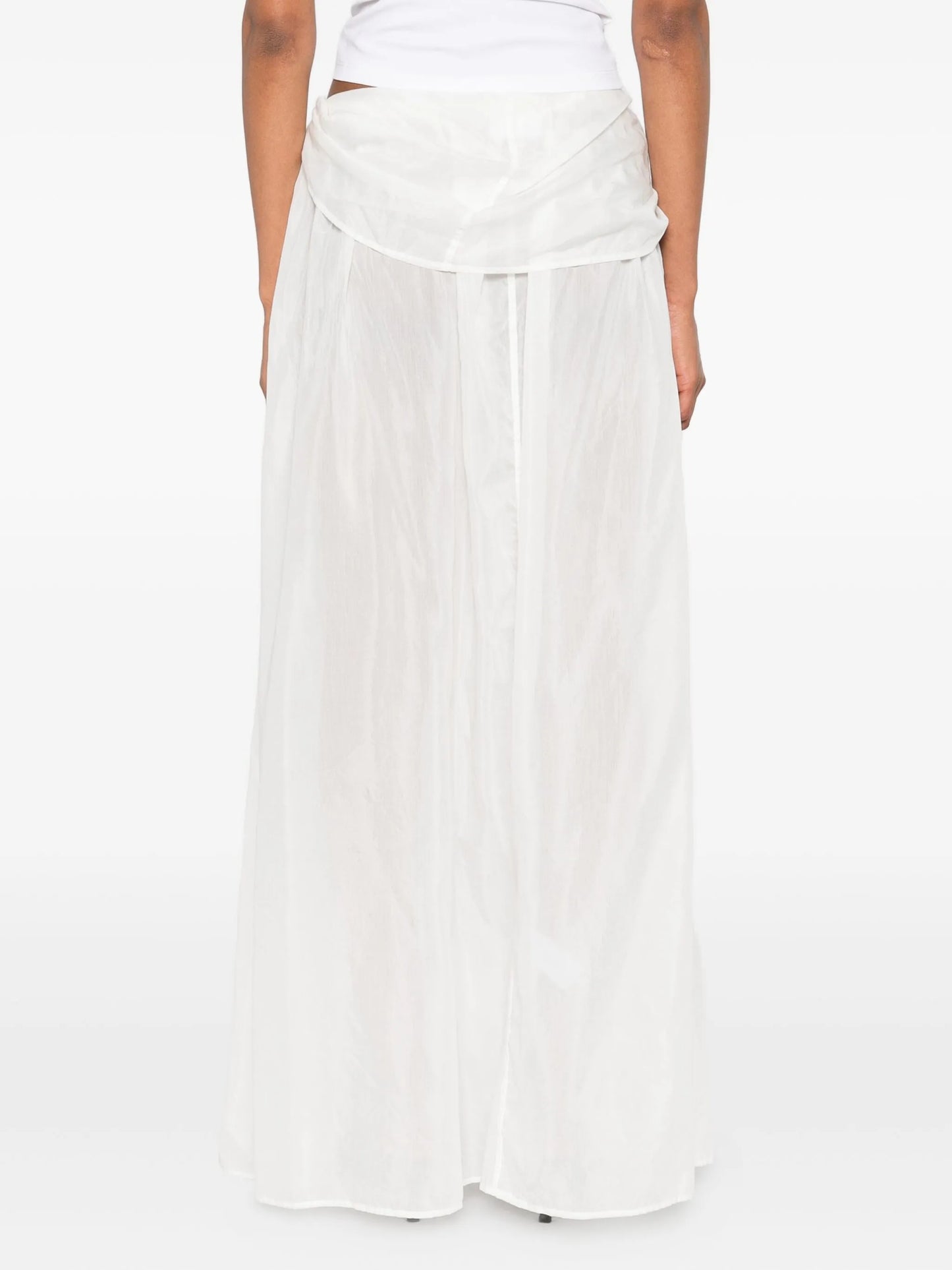silk-voile pleated skirt