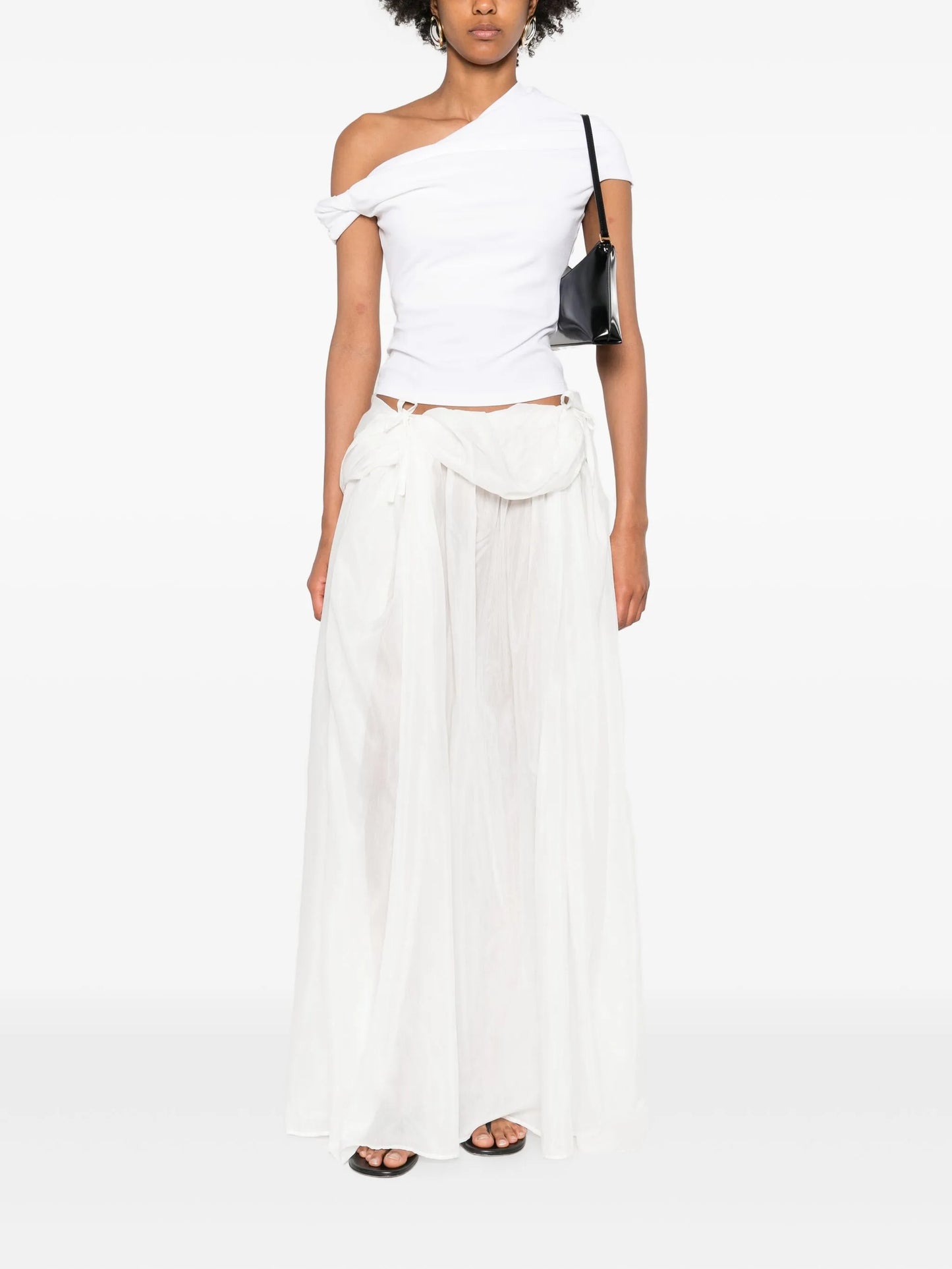 silk-voile pleated skirt