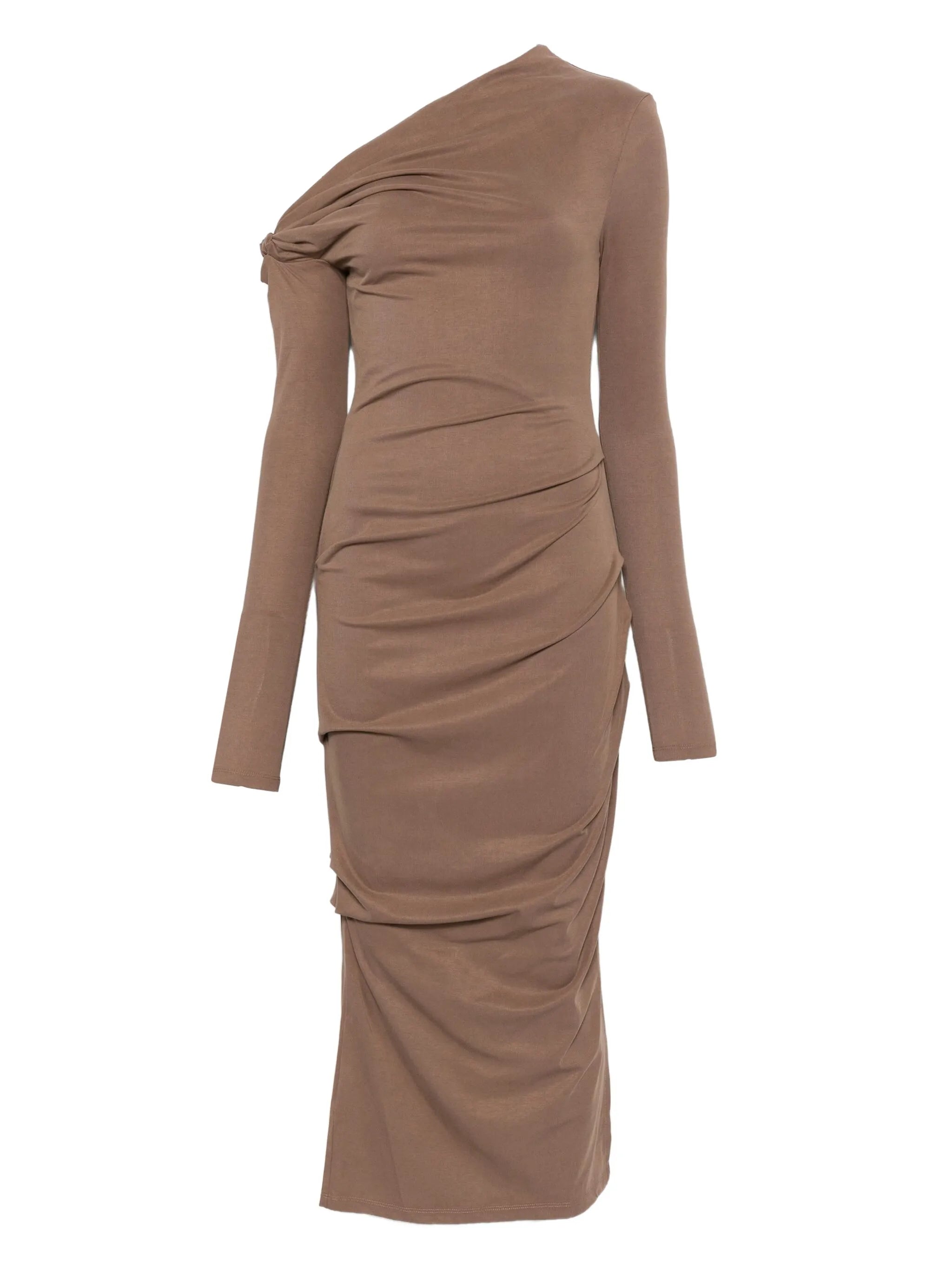 Manahou one-shoulder draped dress