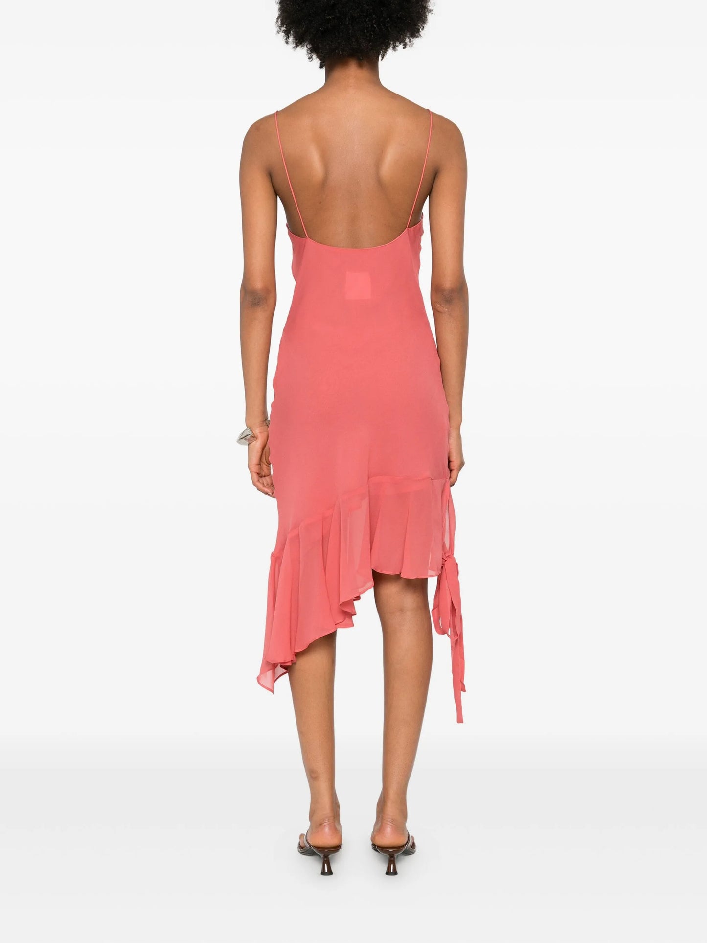 Julia rose-embellished asymmetrical dress