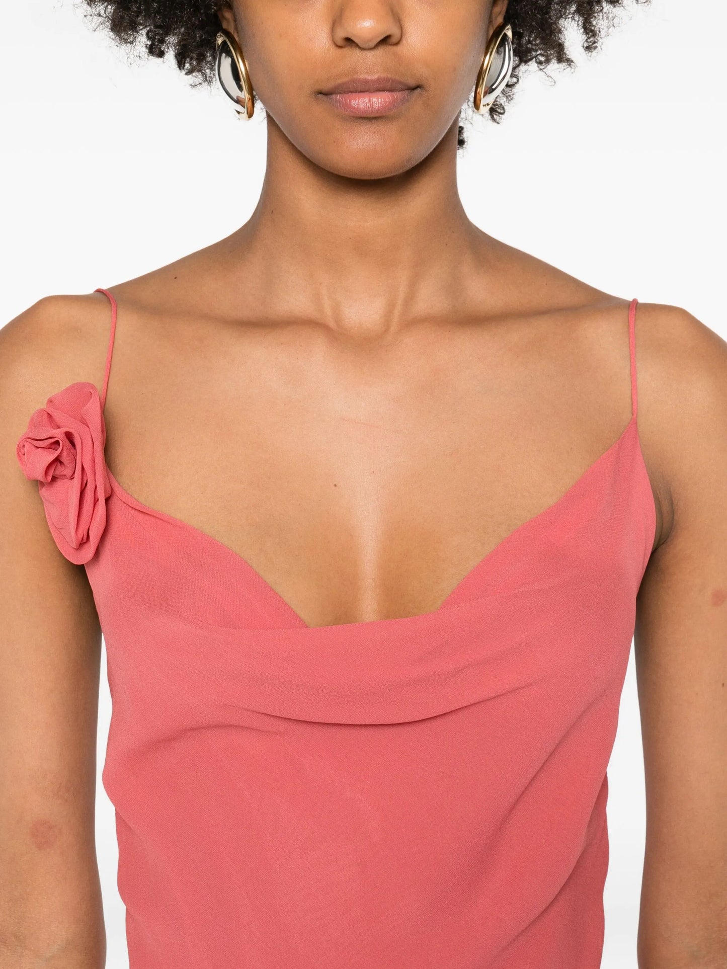 Julia rose-embellished asymmetrical dress