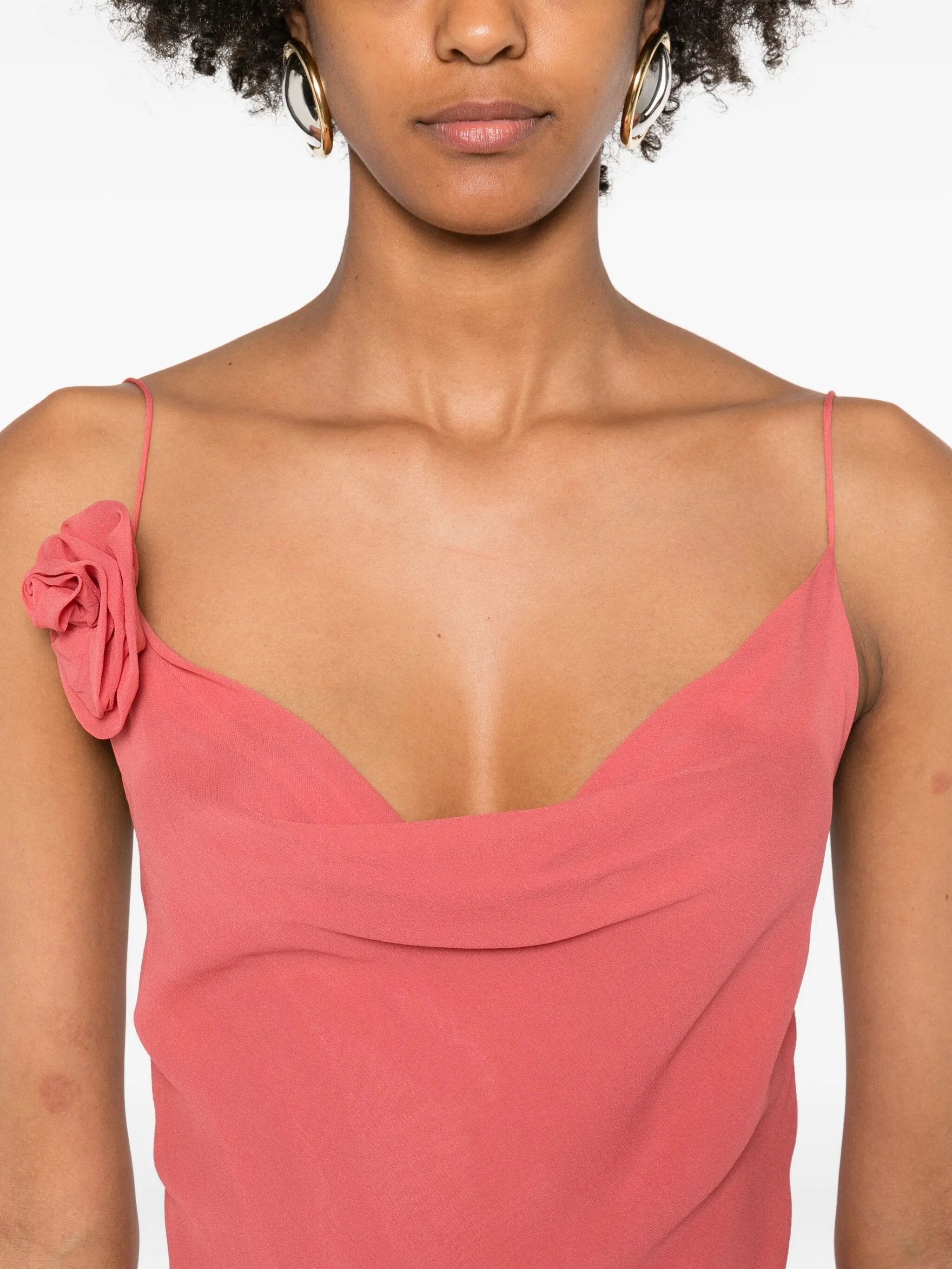 Julia rose-embellished asymmetrical dress