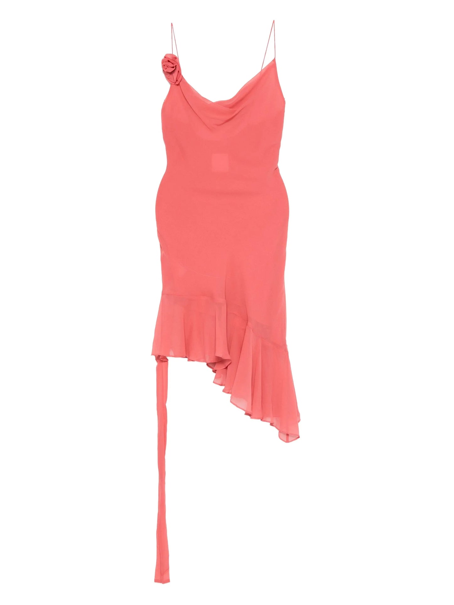 Julia rose-embellished asymmetrical dress