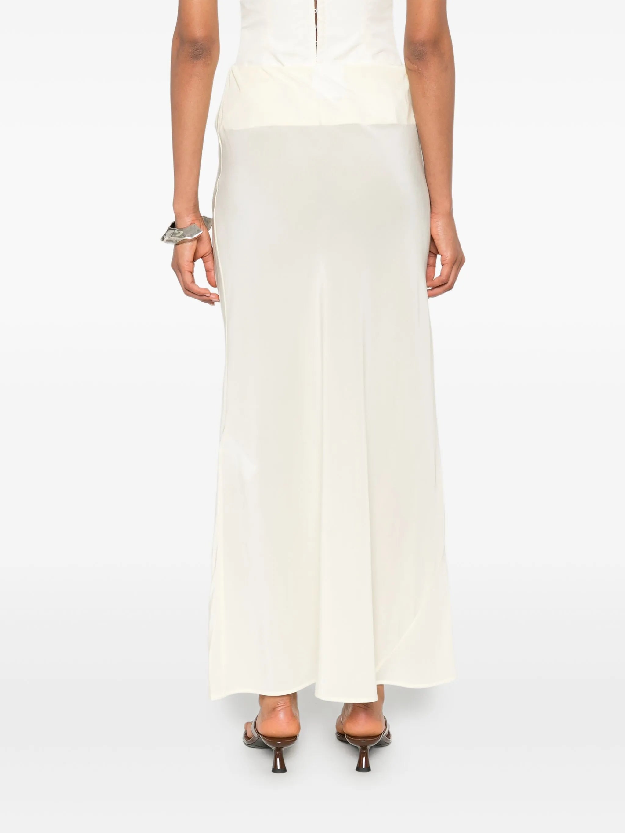 bias-cut half-slip skirt