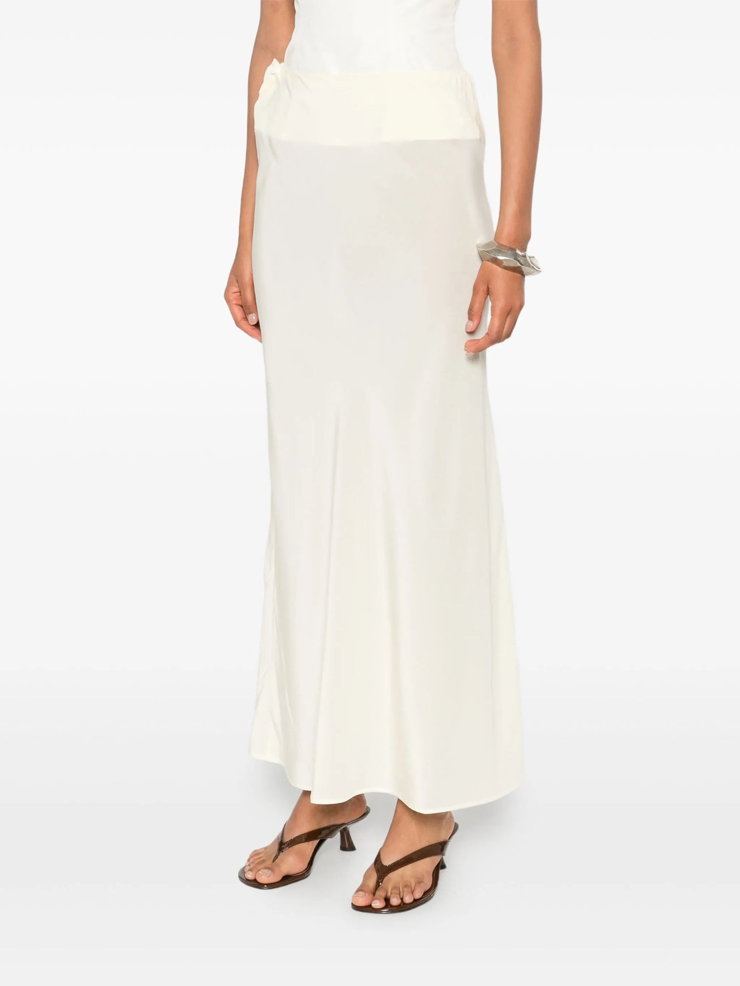 bias-cut half-slip skirt