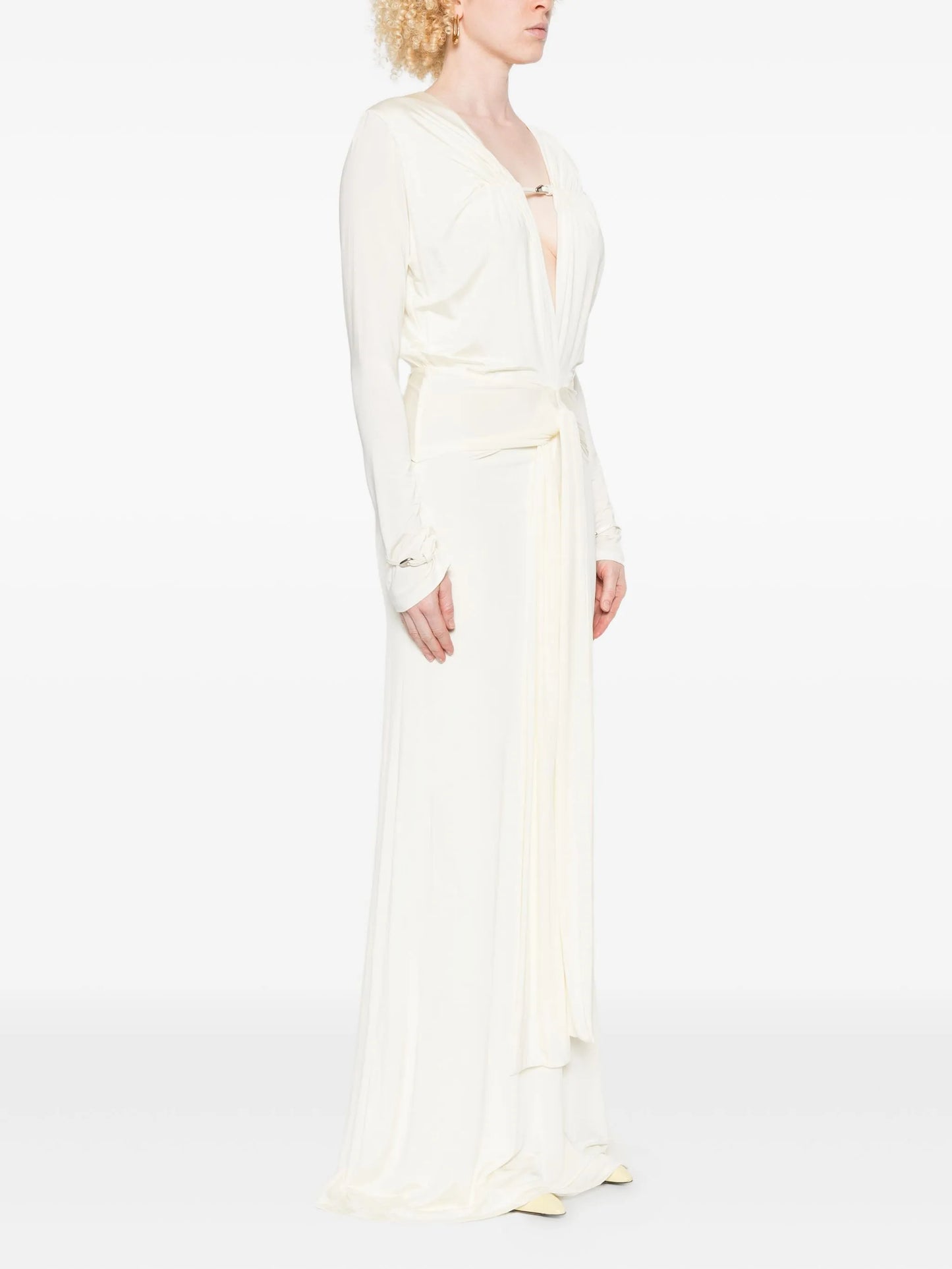 Filomena long-sleeve wrap dress