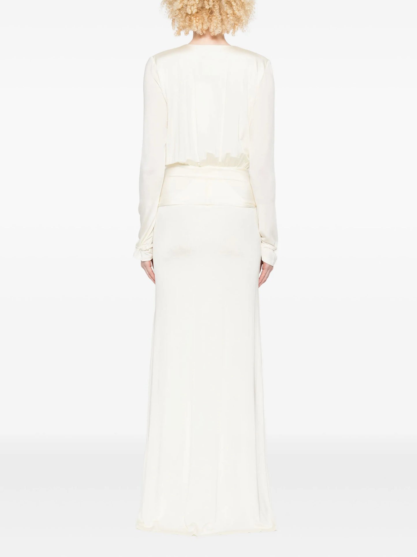 Filomena long-sleeve wrap dress