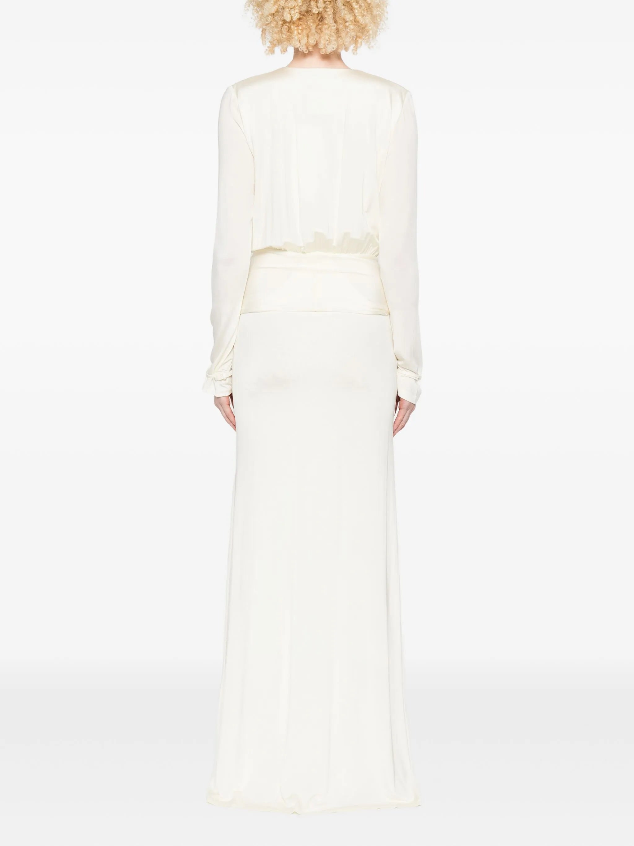 Filomena long-sleeve wrap dress