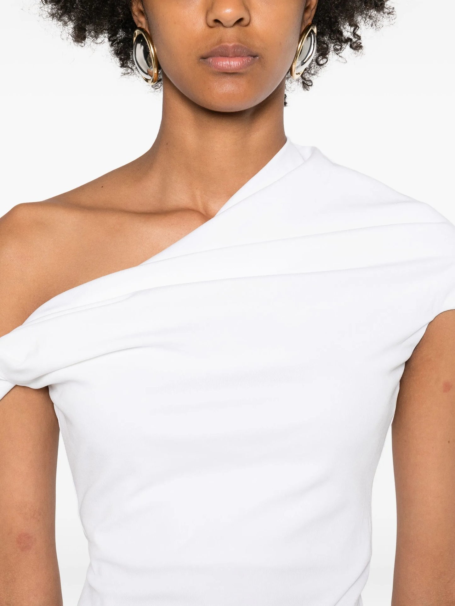 Ida one-shoulder draped top