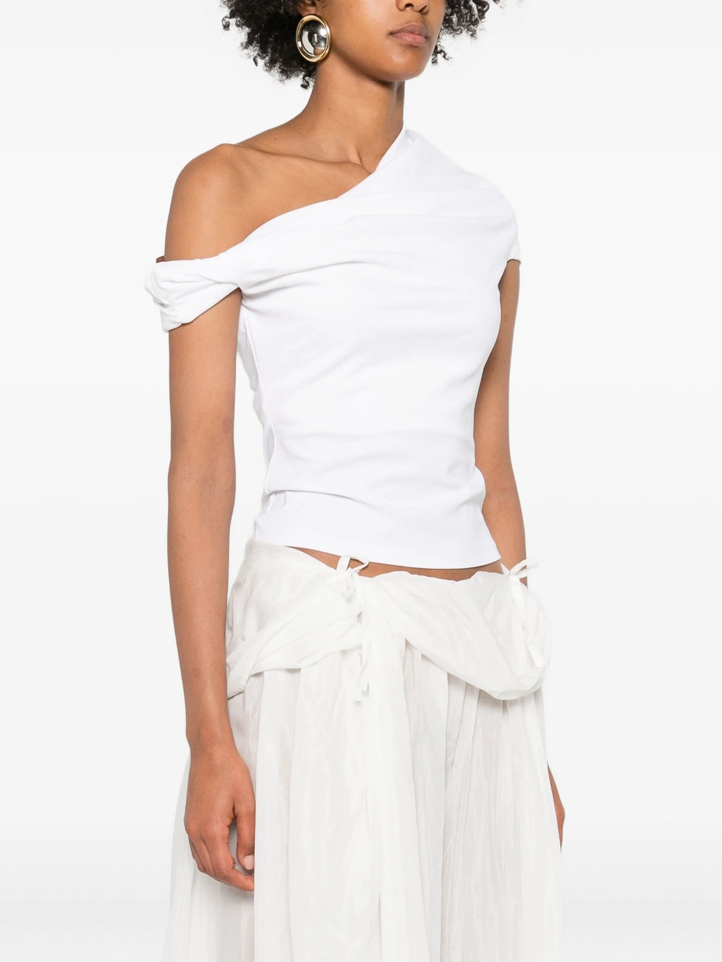 Ida one-shoulder draped top